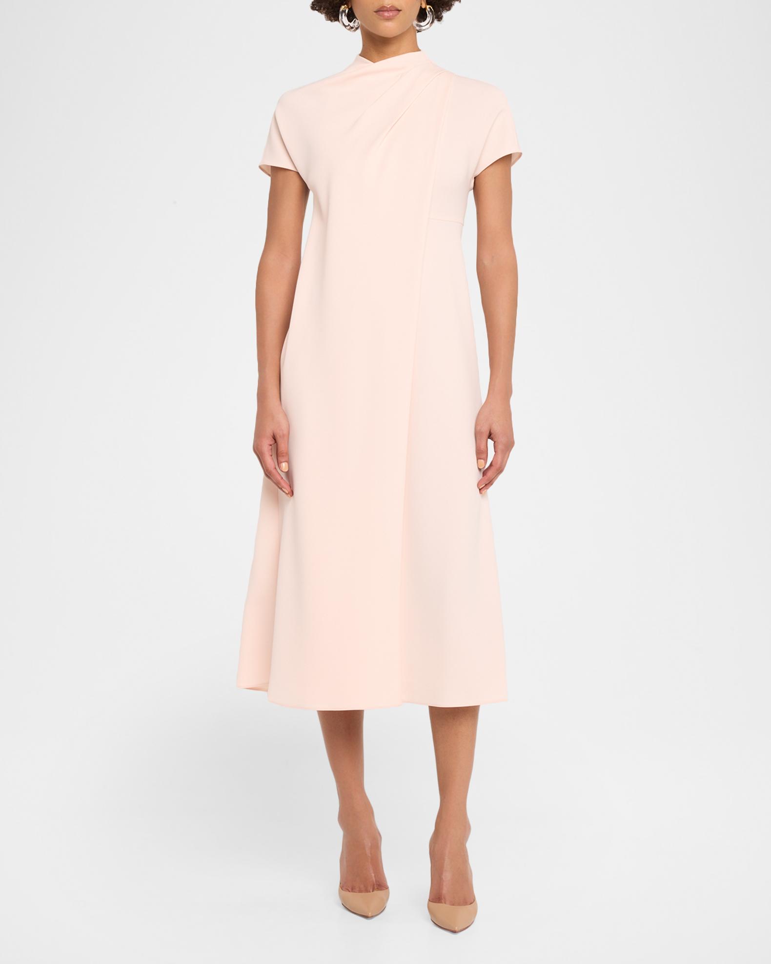 emporio armani midi dress Emporio Armani tie-front Midi Dress | Neutrals