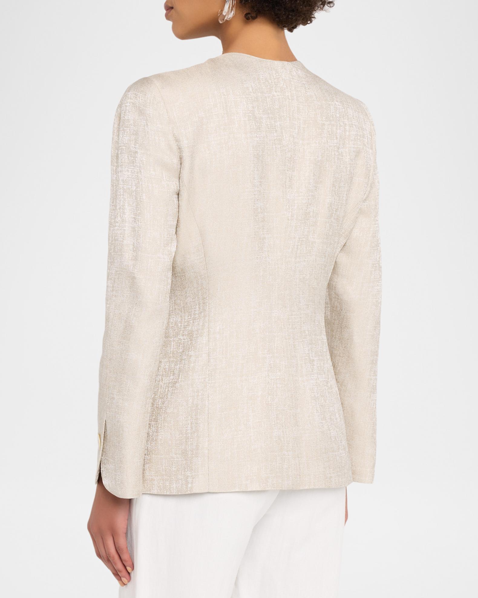 Emporio Armani Icon Double-Breasted Armure Jacquard Jacket