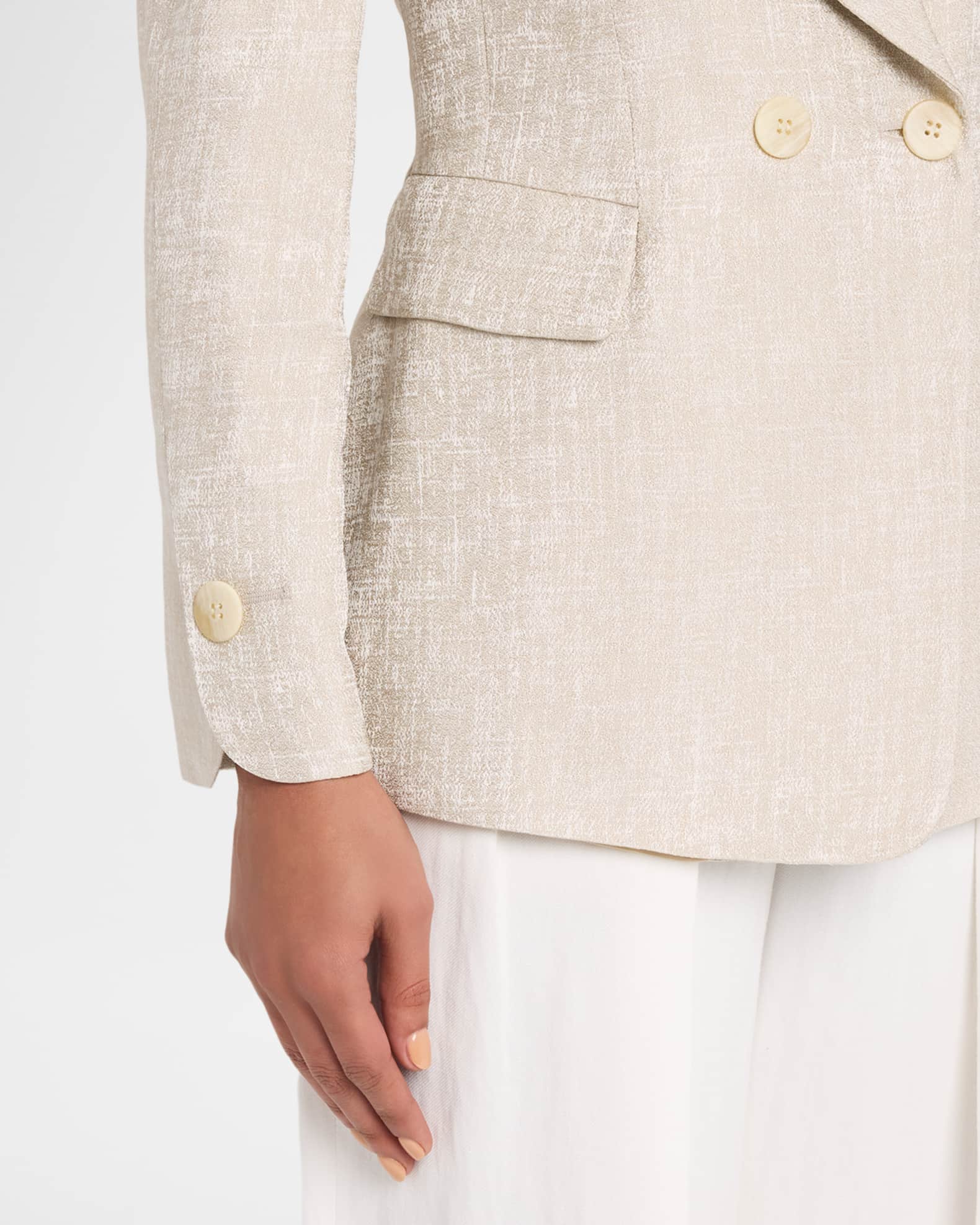Emporio Armani Icon Double-Breasted Armure Jacquard Jacket