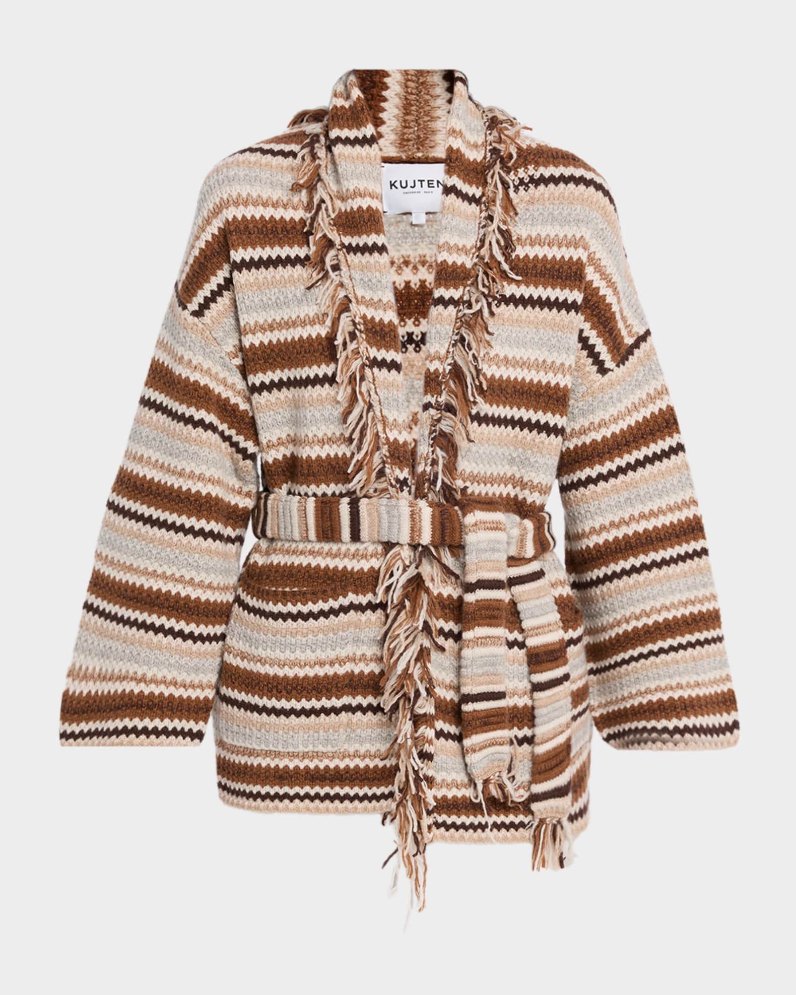 Kujten Zaina Zig-Zag Cashmere Cardigan | Neiman Marcus
