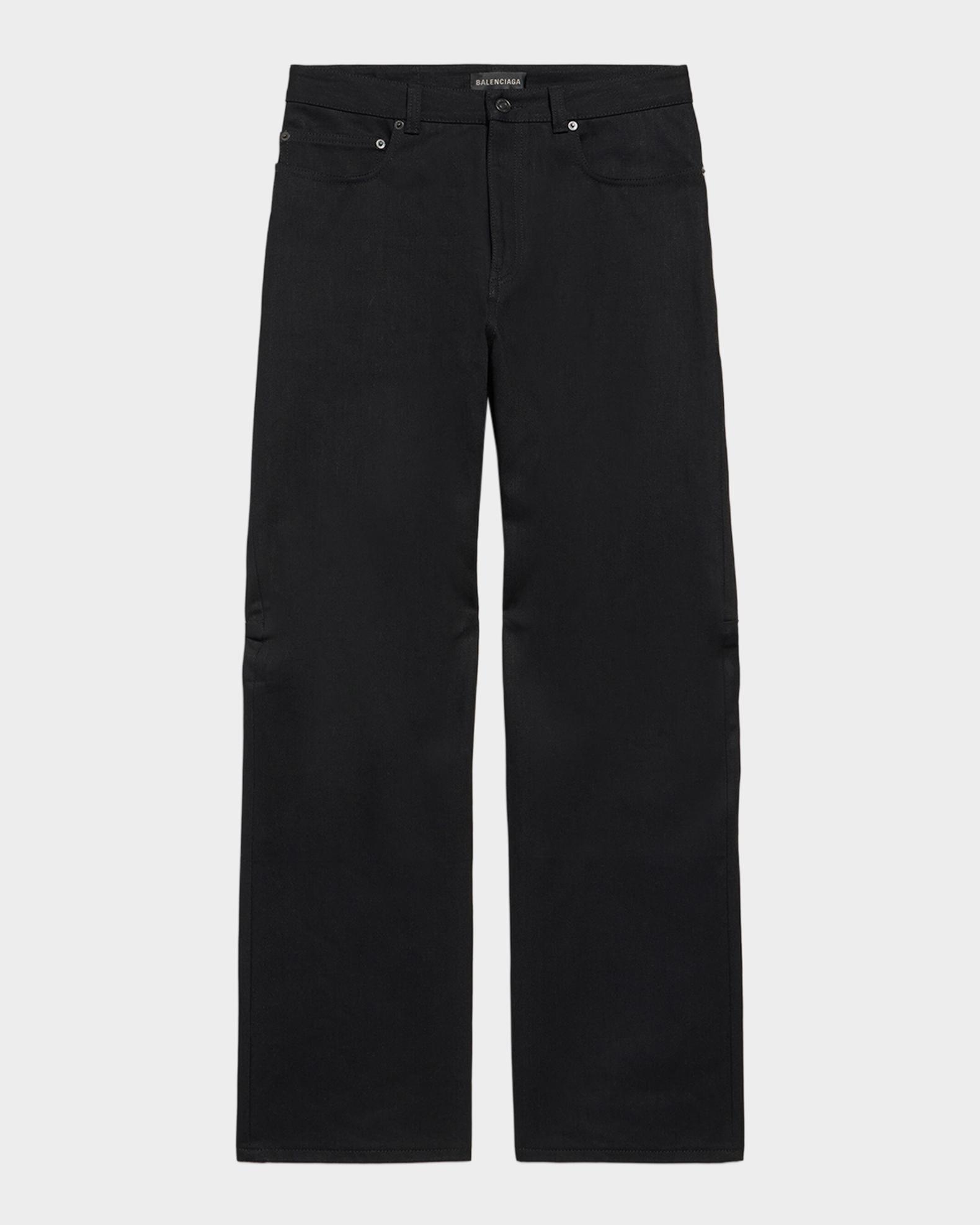 BALENCIAGA ブラック ジーンズ ユニセックス Balenciaga Men's Black Denim Wide-Leg Jeans | Neiman Marcus