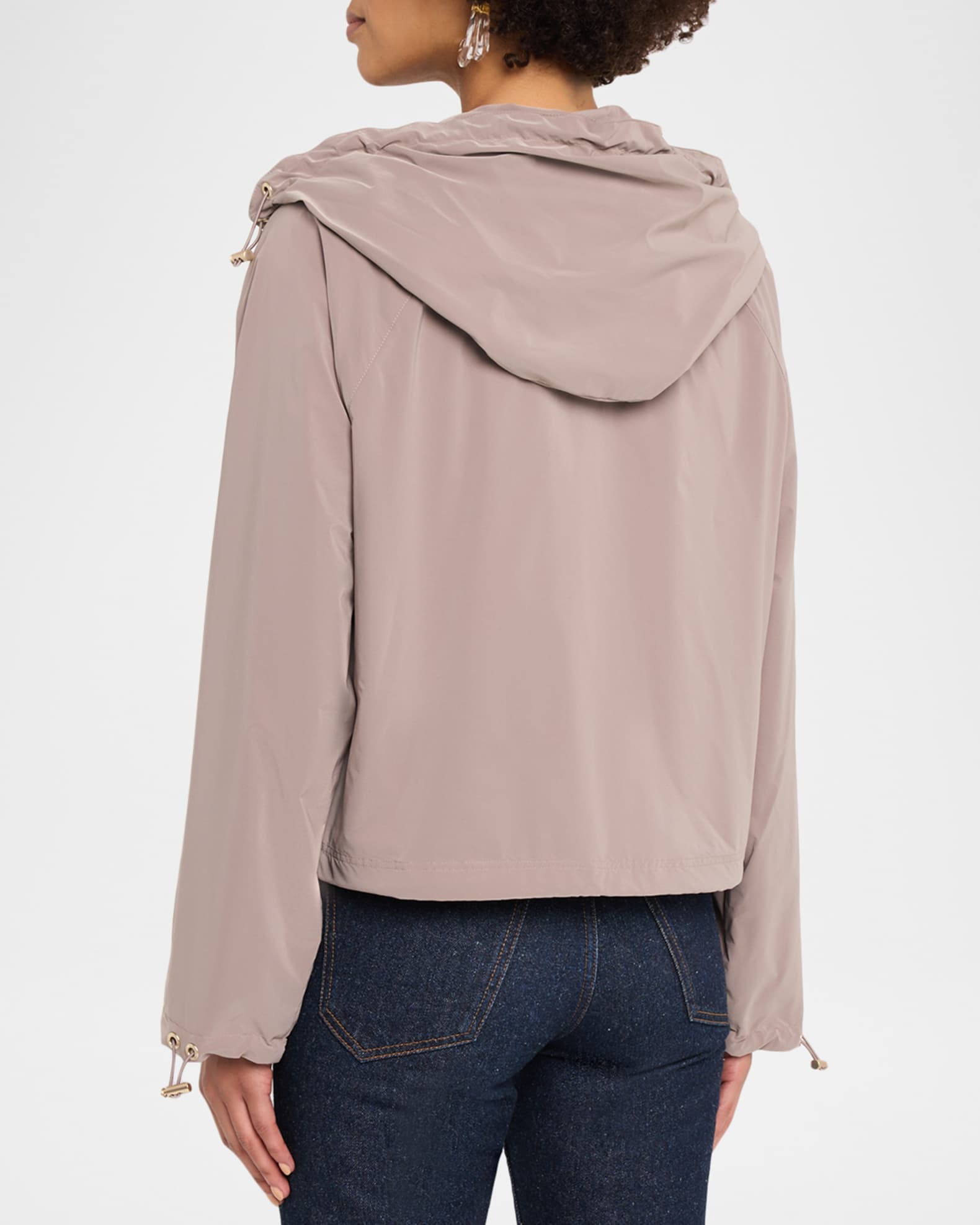 Emporio Armani Hooded Full-Zip Blouson Nylon Jacket | Neiman Marcus