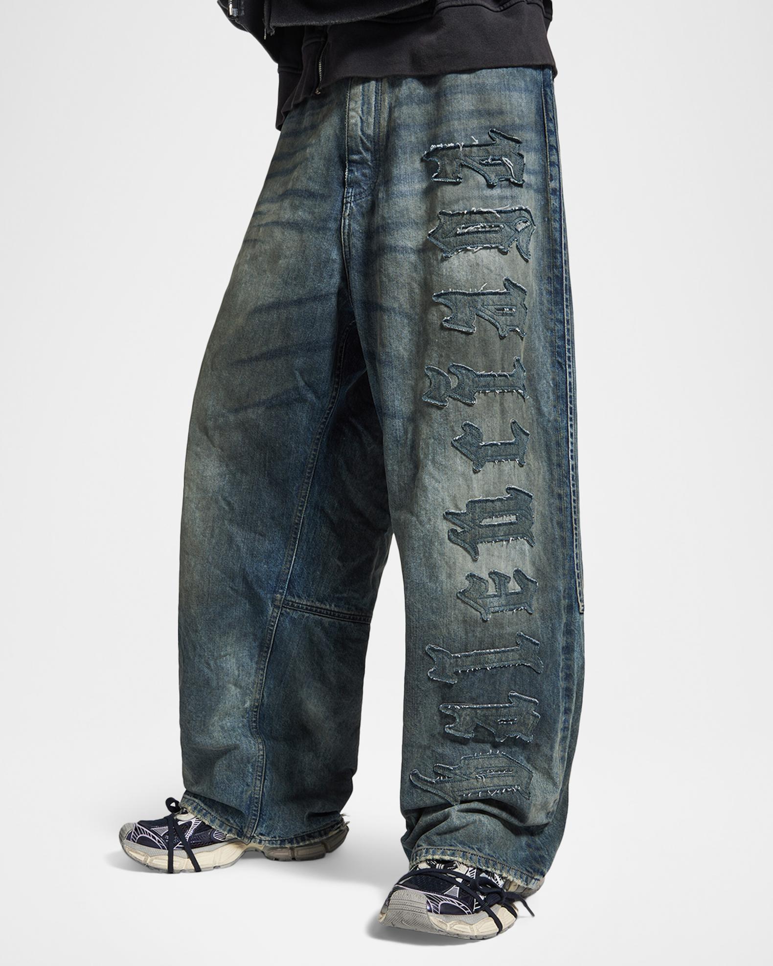 BALENCIAGA Baggy Denim Pants デムナ期 Balenciaga Men's Minimal Gothic Denim Baggy Wide-Leg Pants