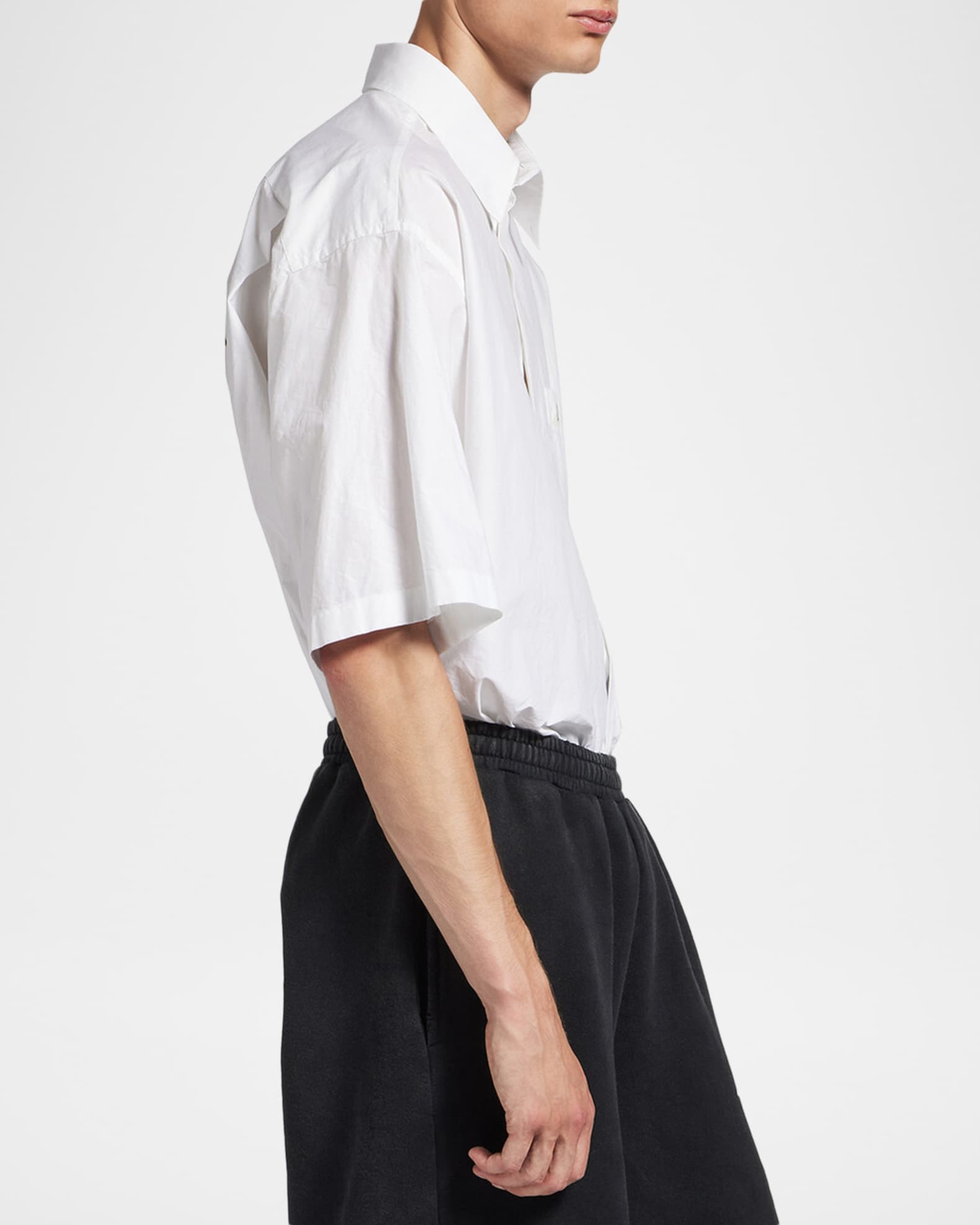 balenciaga men's dress shirt Zip-up wear it untucked over slim Balenciaga Long Sleeve Shirt Collar