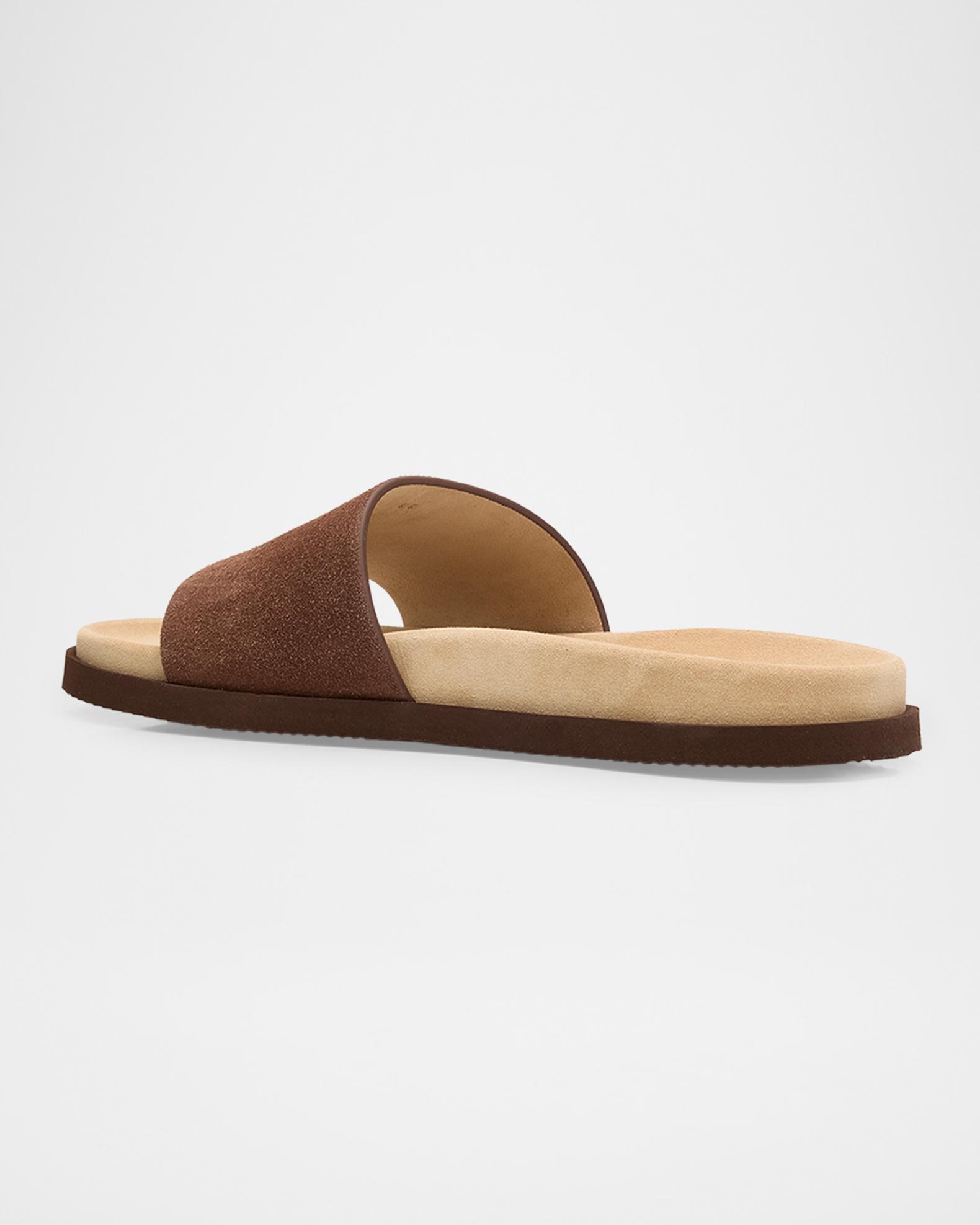 Brunello Cucinelli Men\'s Brown Leather Slide Sandals rubber sole size 43 as is Brunello Cucinelli Sandals for Men | The RealReal main image 2
