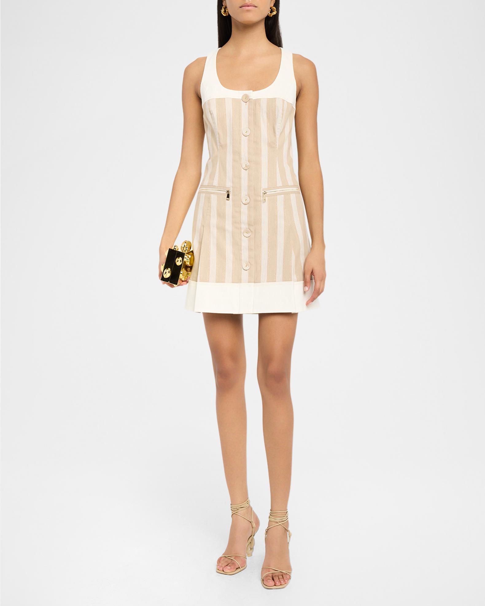 Ramy Brook Francesca Striped Button-Front Mini Dress | Neiman Marcus