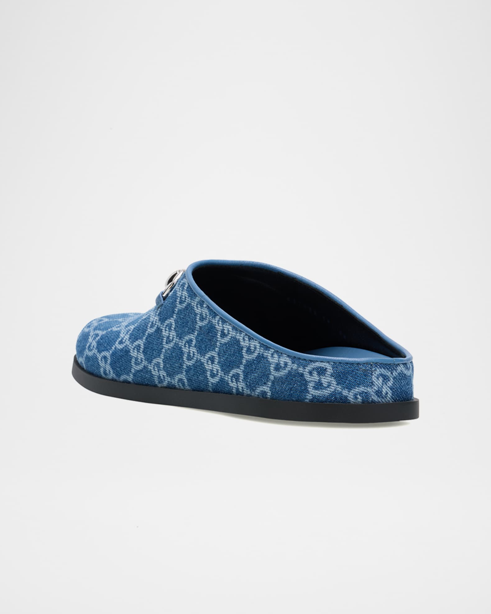 Gucci GG Denim Mules with Horsebit | Neiman Marcus