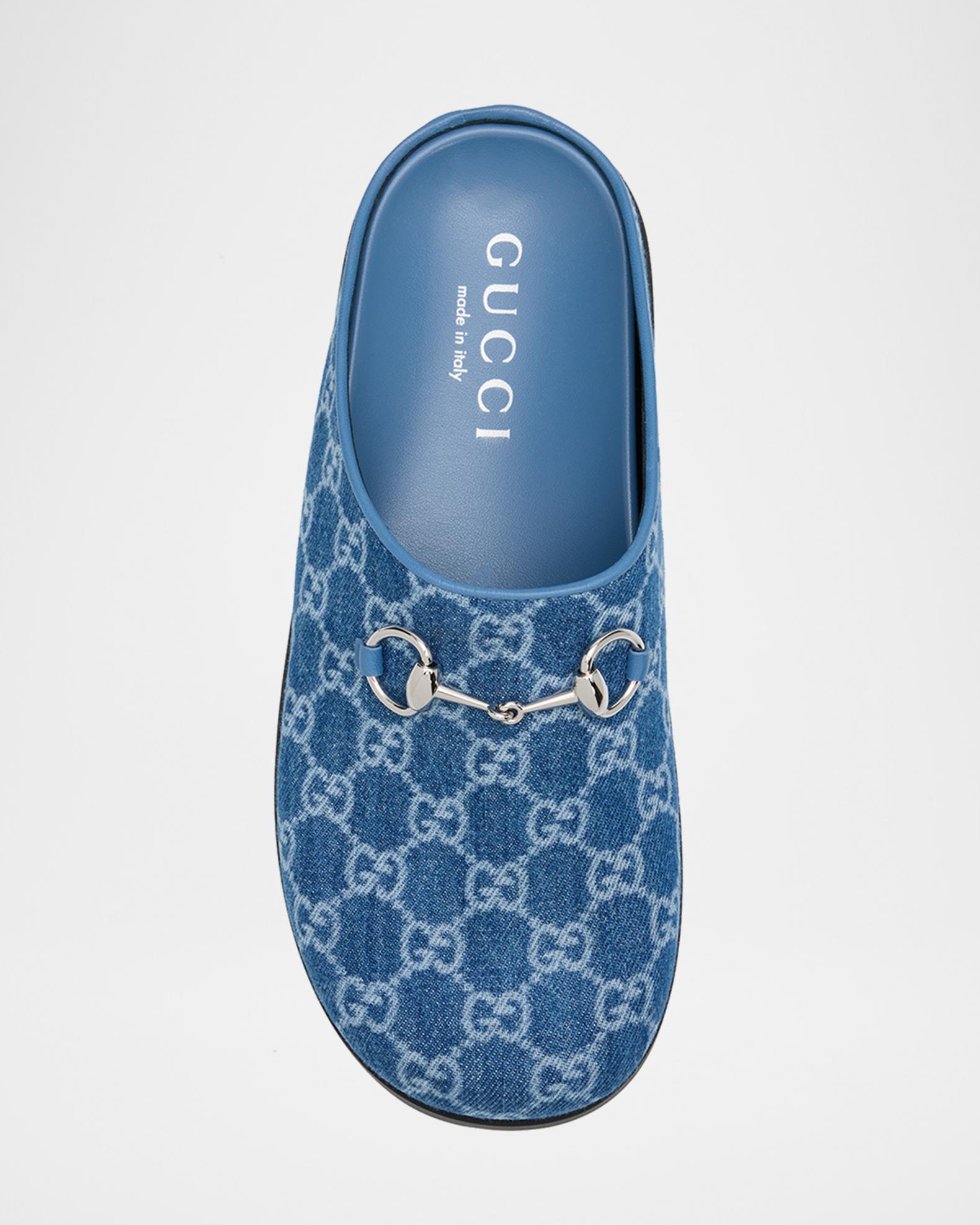 Gucci GG Denim Mules with Horsebit | Neiman Marcus