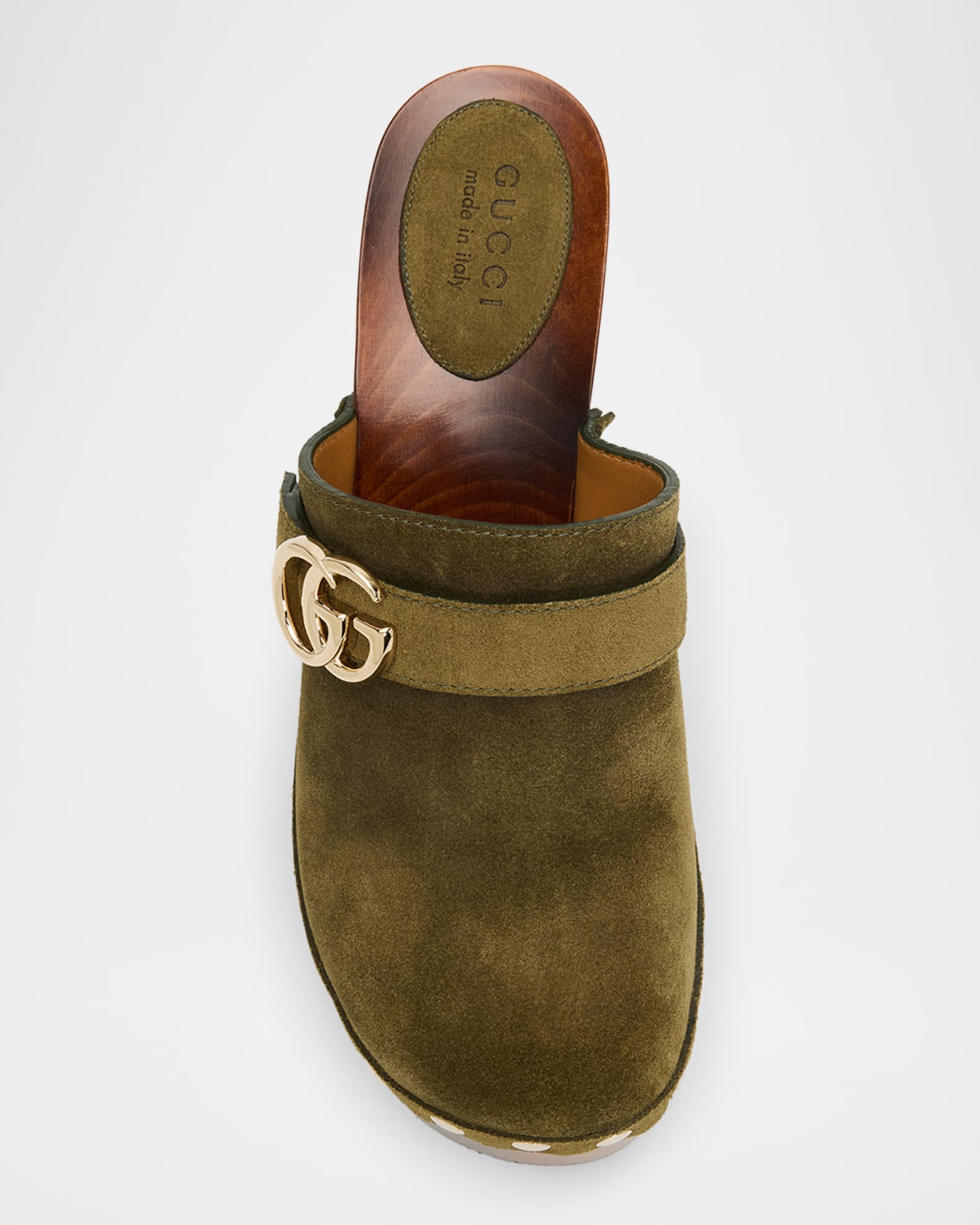 Gucci Marmont GG Suede Platform Clogs | Neiman Marcus