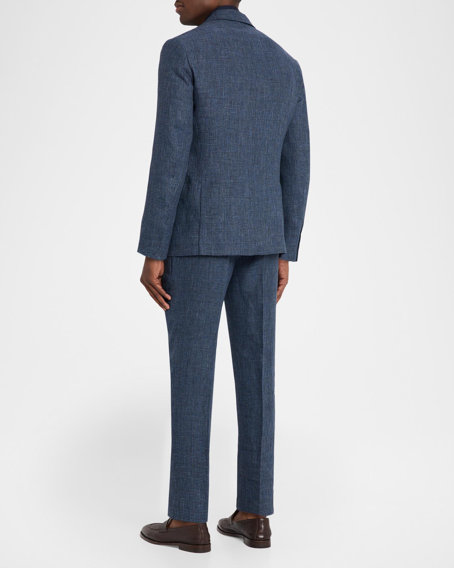 Brunello Cucinelli Men's Linen Houndstooth Two-Piece Suit | Neiman