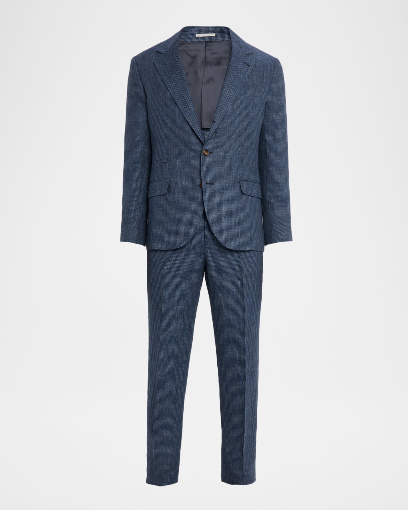 Brunello Cucinelli Men's Linen Houndstooth Two-Piece Suit | Neiman