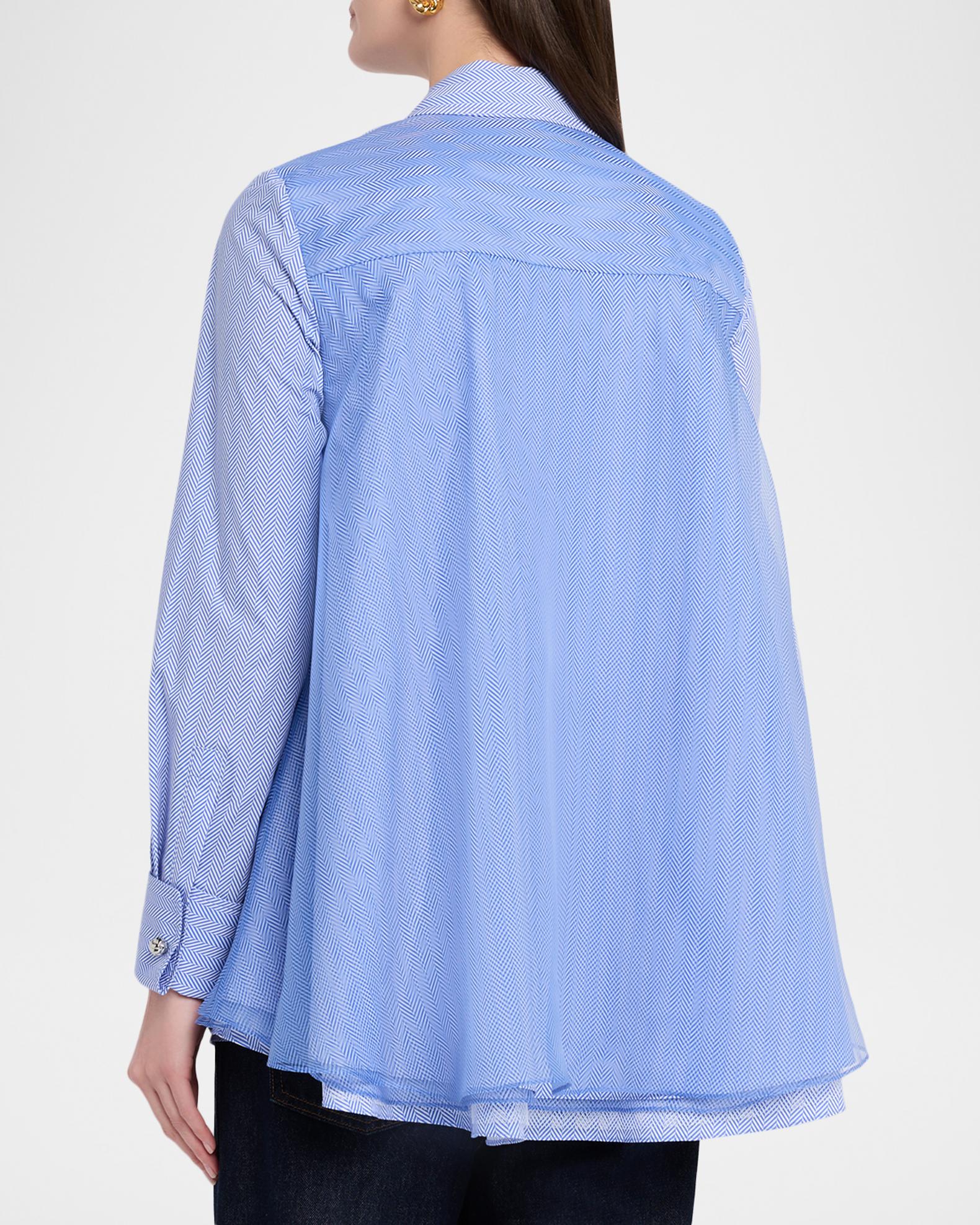 Brandon Maxwell Vaughn Frothy Layered Button-Down Shirt | Neiman Marcus