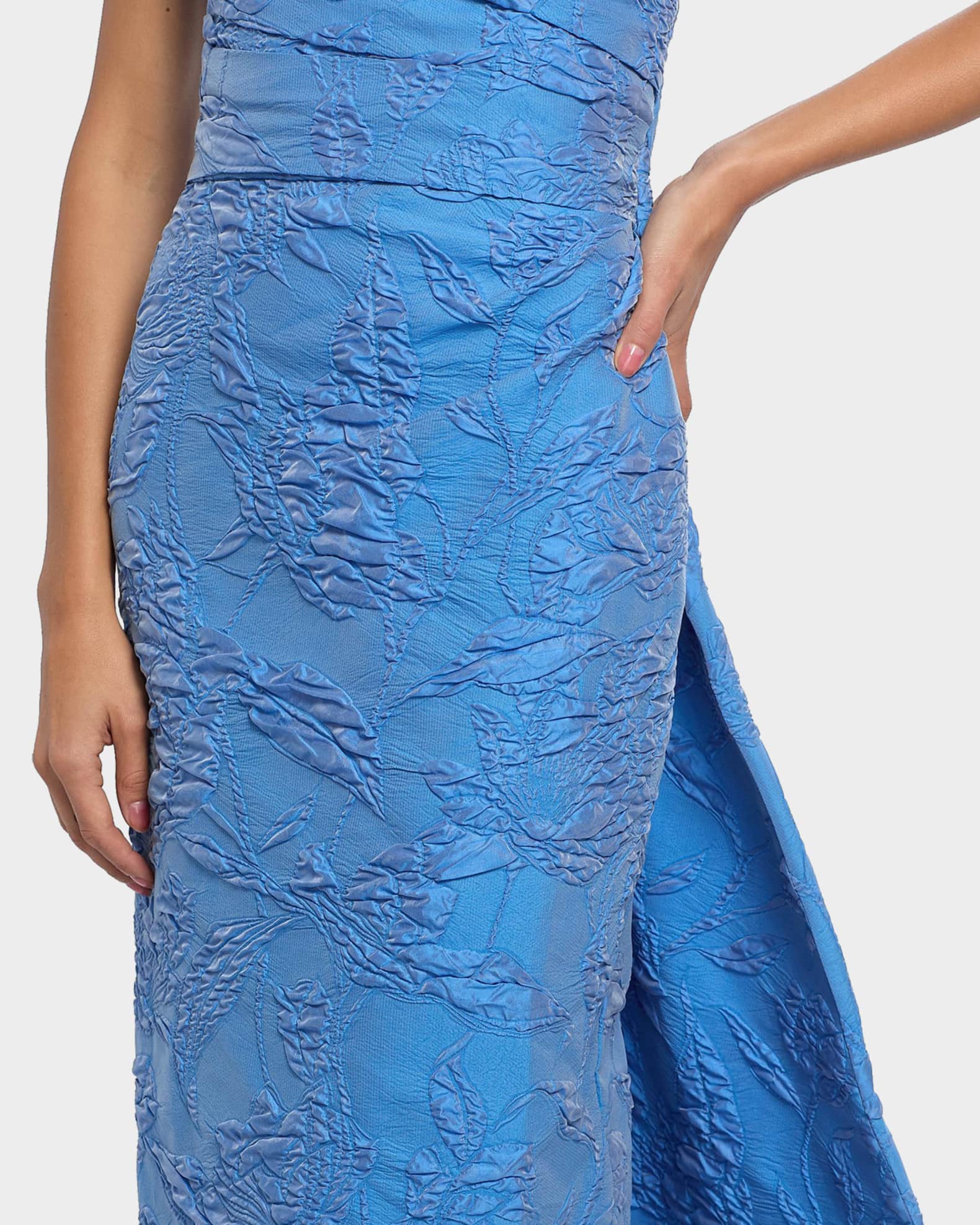 monique lhuillier elle strapless midi dress ML Monique Lhuillier Stella Rosette Strapless Corset Gown
