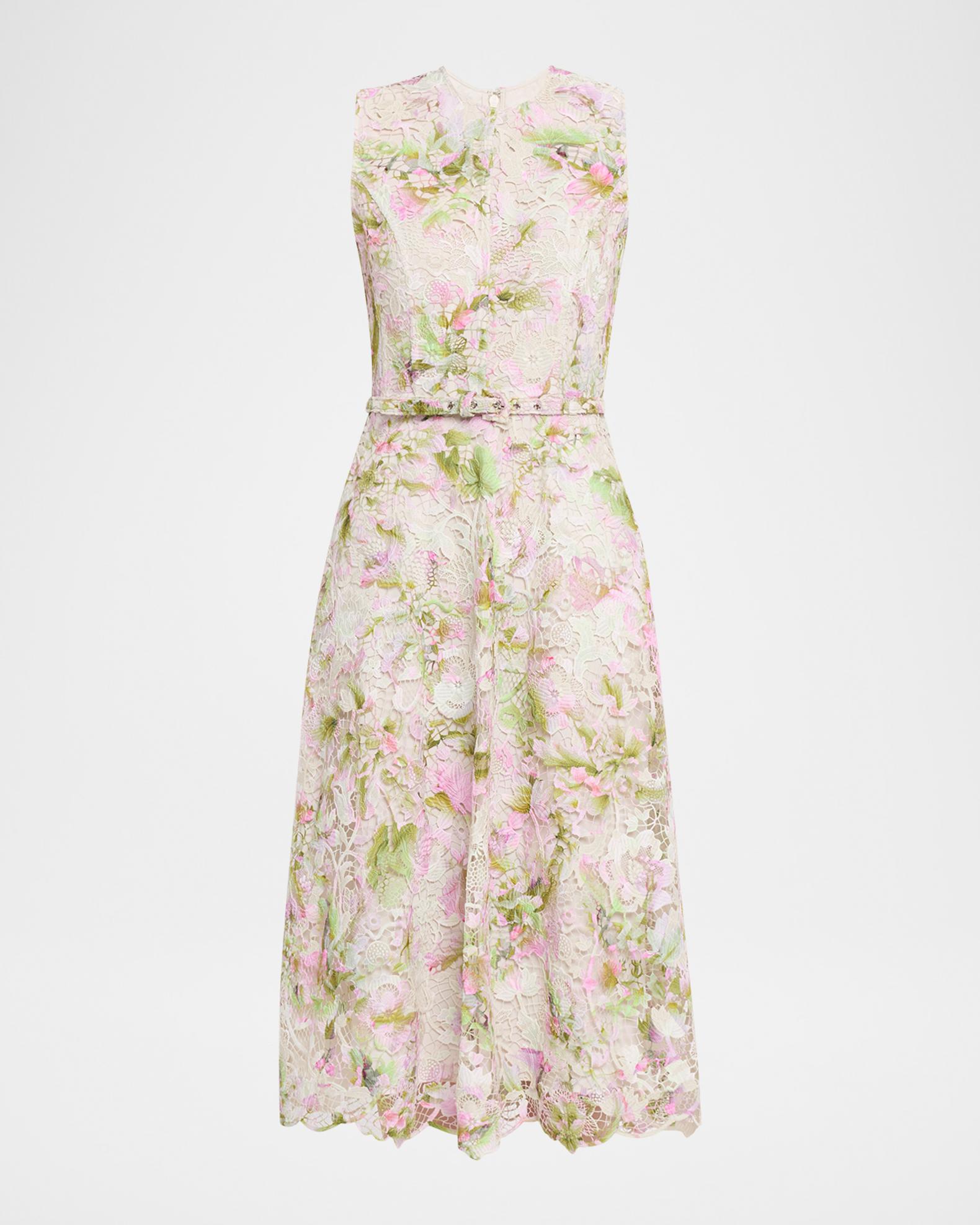ml monique lhuillier short-sleeve midi dress Square Neckline Midi Length Dress