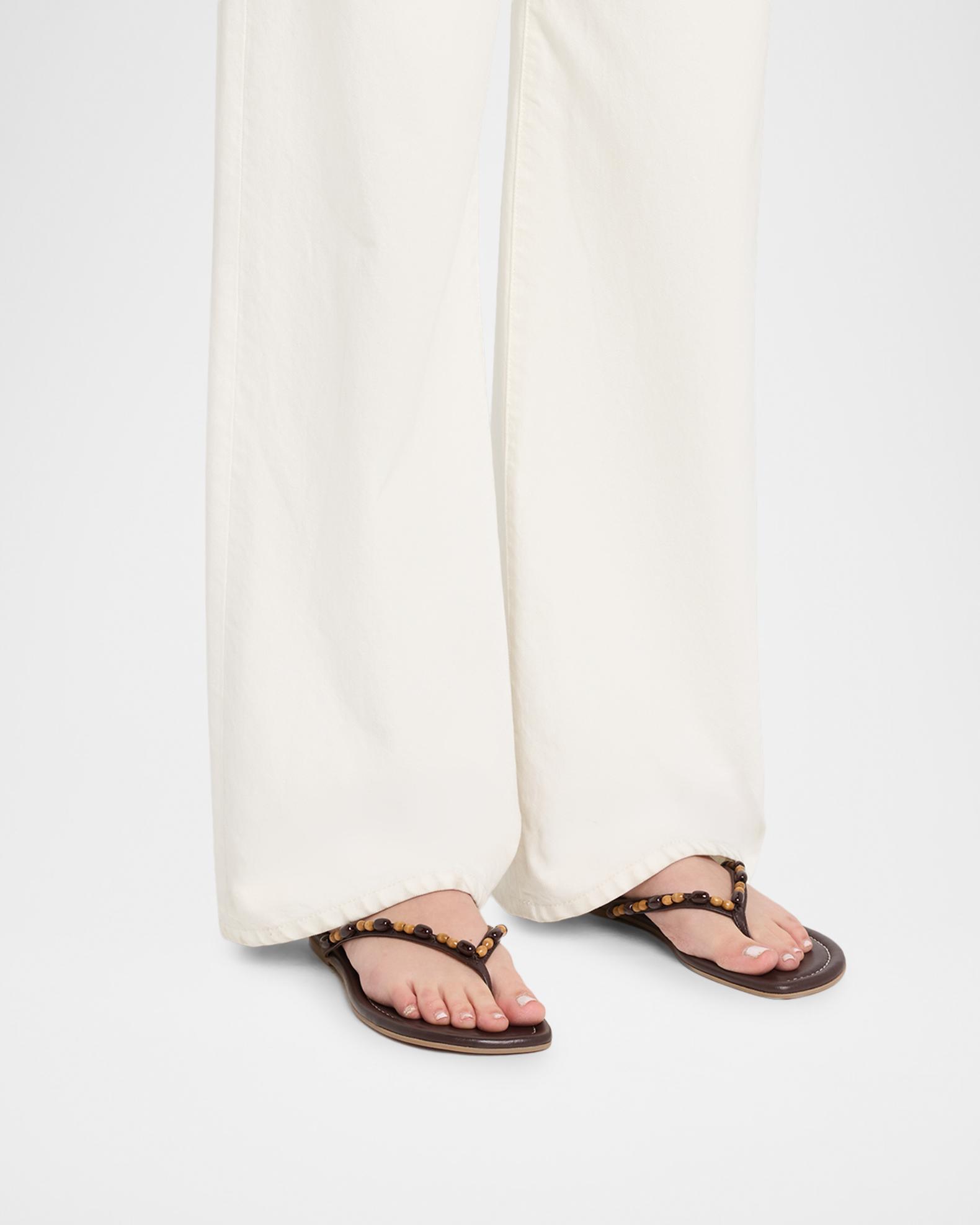 STAUD Freja Beaded Leather Thong Sandals | Neiman Marcus