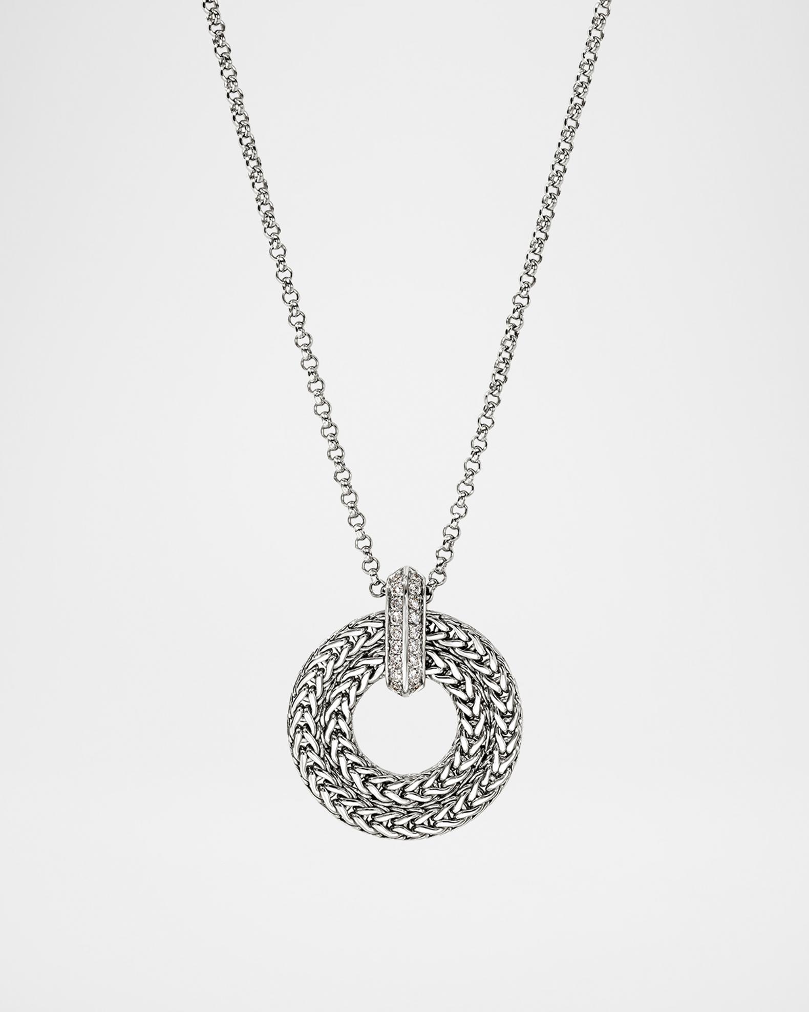 John Hardy Icon Link Sterling Silver Pendant Necklace with Diamonds ...