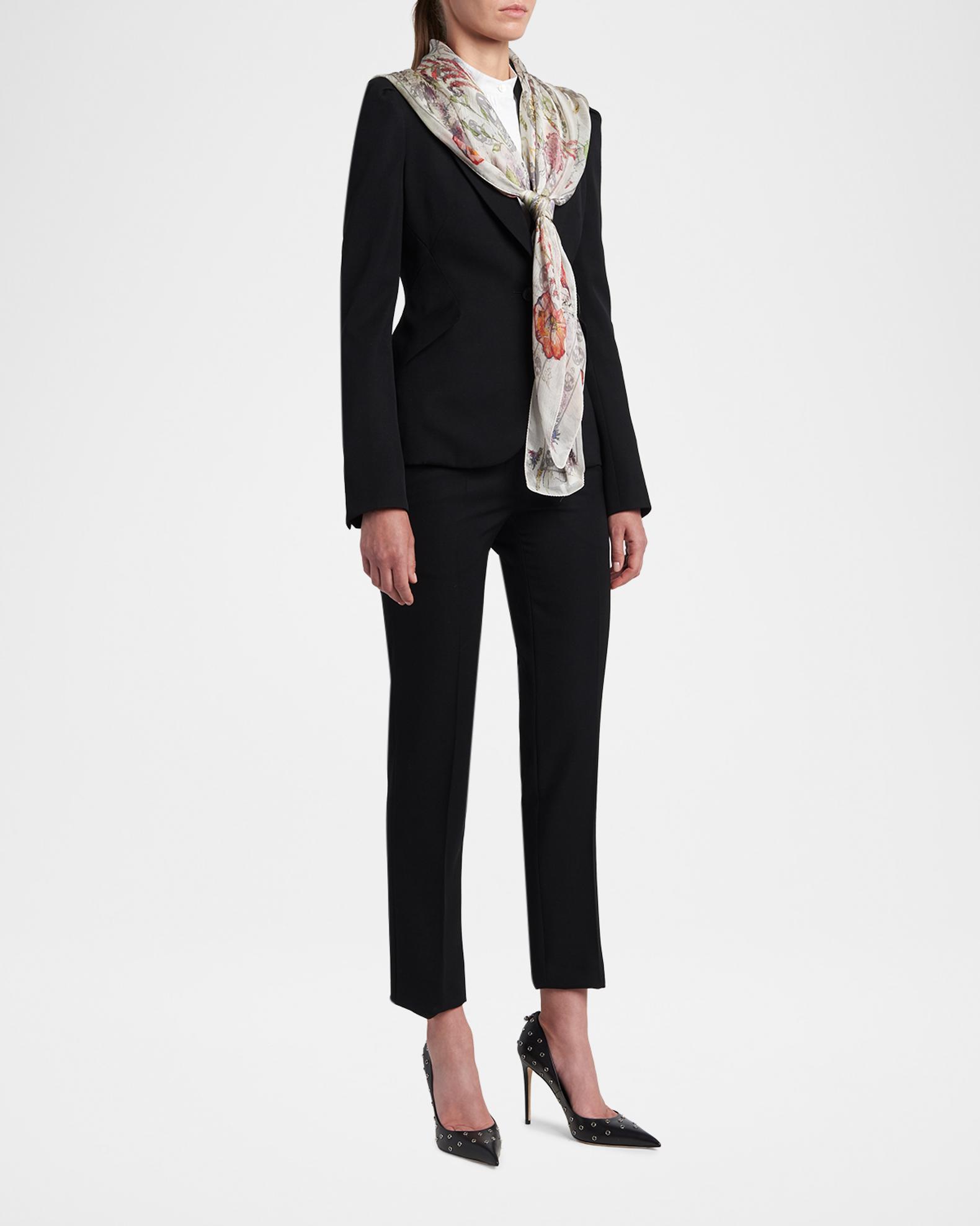 McQueen Skull & Spider Floral Silk Scarf | Neiman Marcus