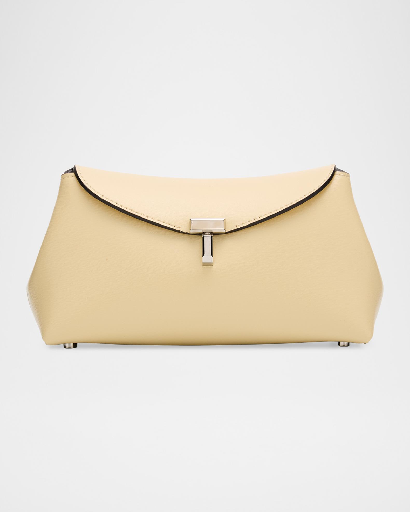 TTT×simply complicated Tiny bag Toteme Mini T-Lock Leather Clutch Bag | Neiman Marcus