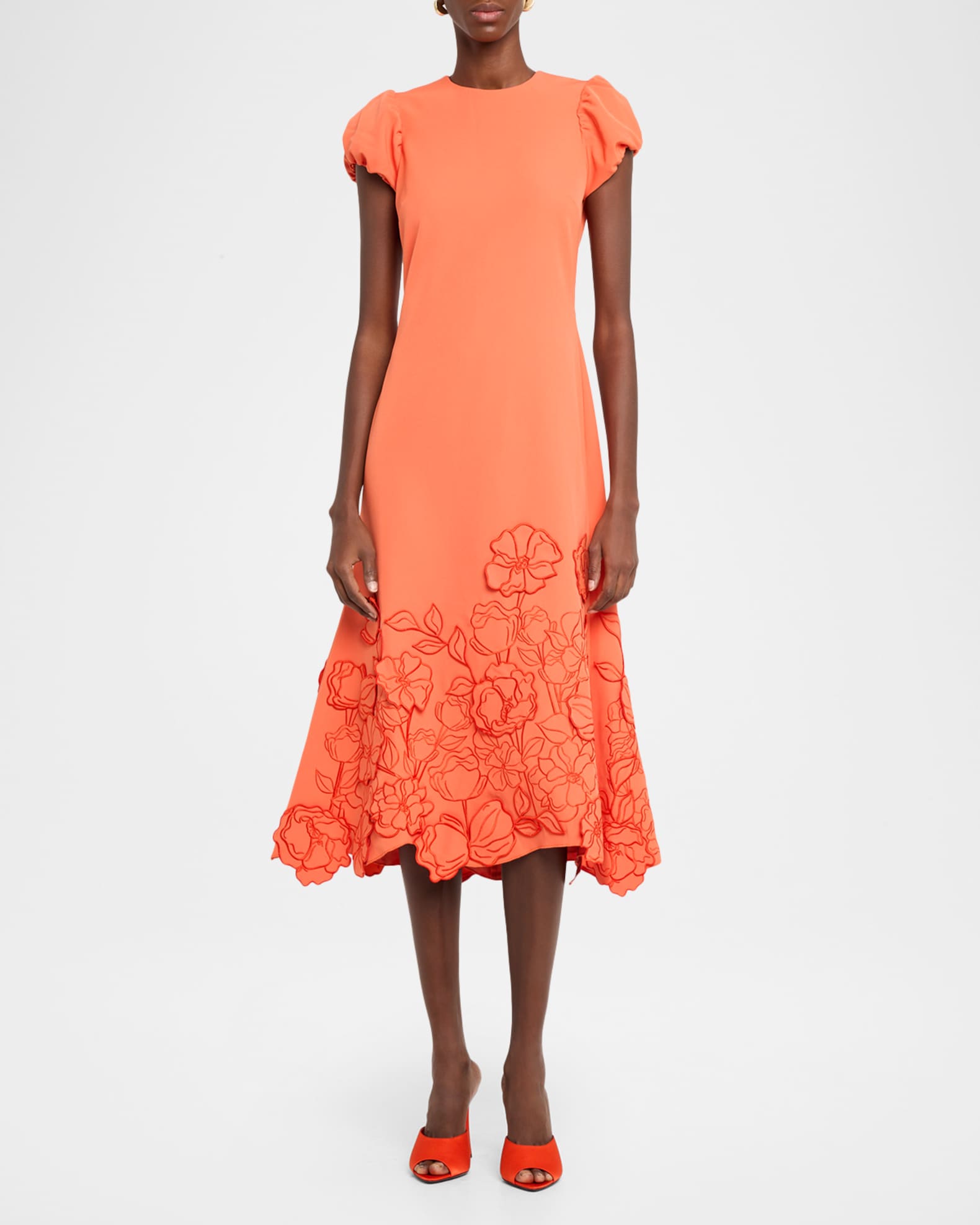 Mestiza New York Perla Floral-Embroidered Midi Dress | Neiman Marcus