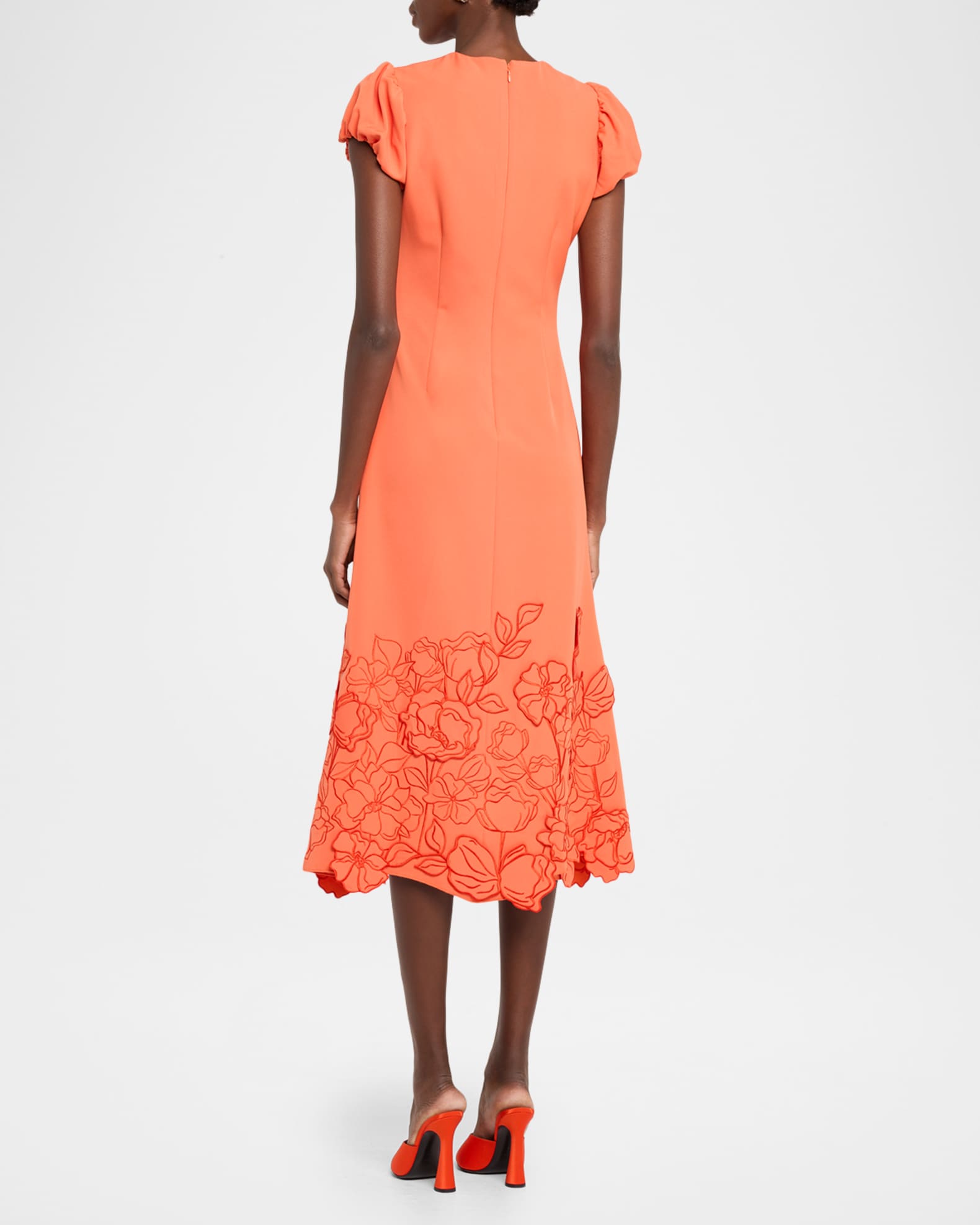 mexican embroidered white dress Irène black sequined floral-embroidered midi dress main image 0