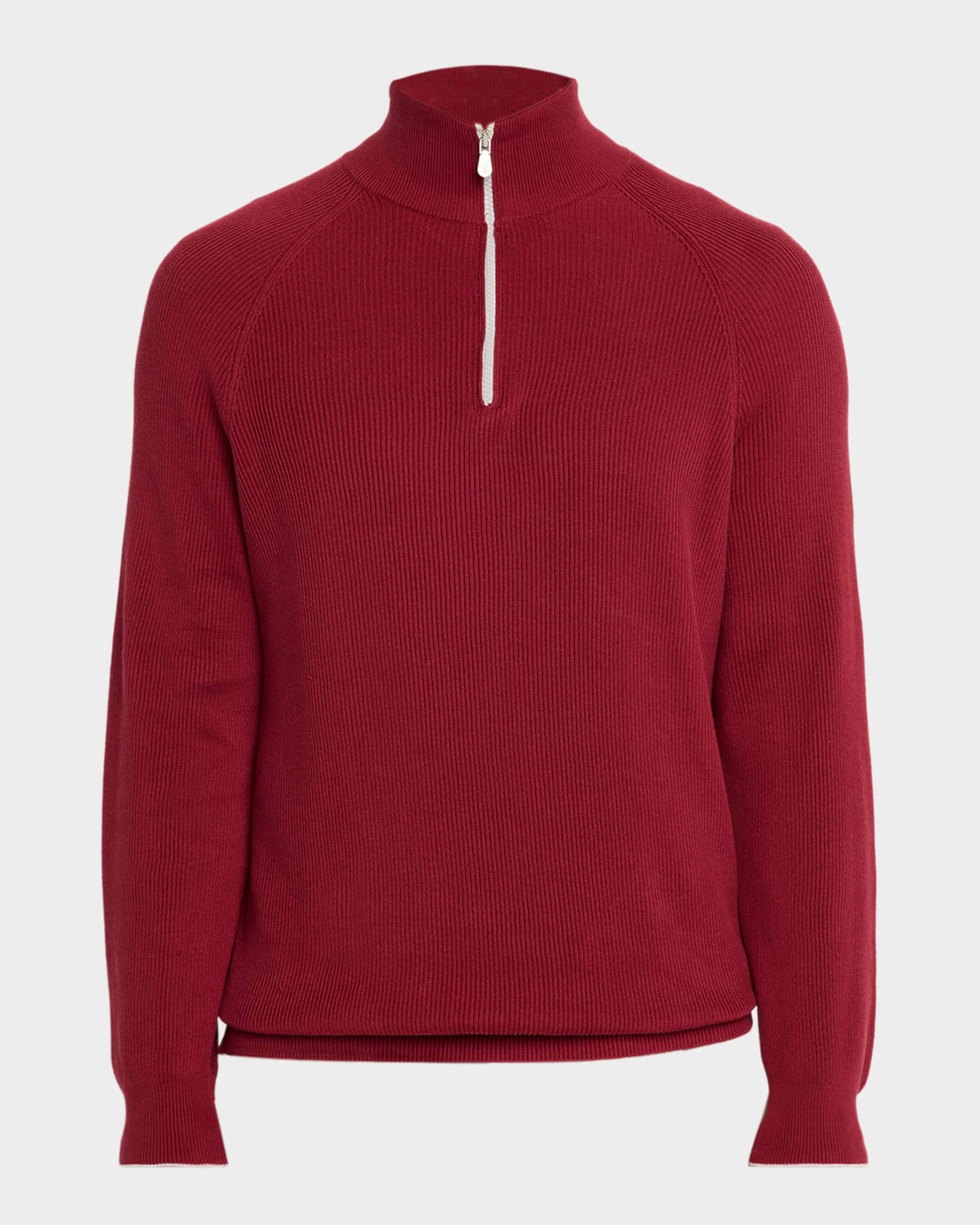 Brunello Cucinelli Men's Wool and Cashmere Half-Zip Sweater