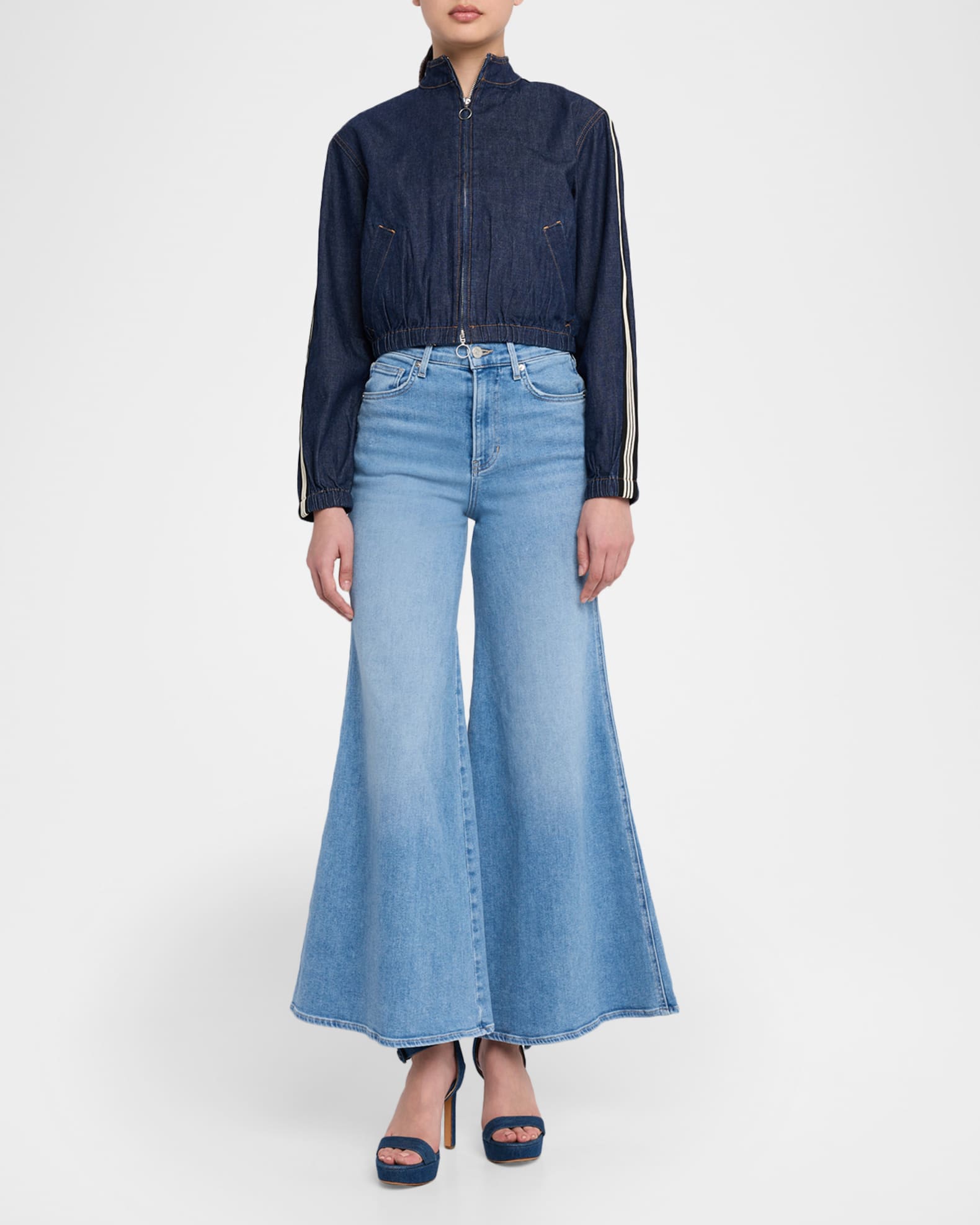 Veronica Beard Gigi Denim Track Jacket | Neiman Marcus