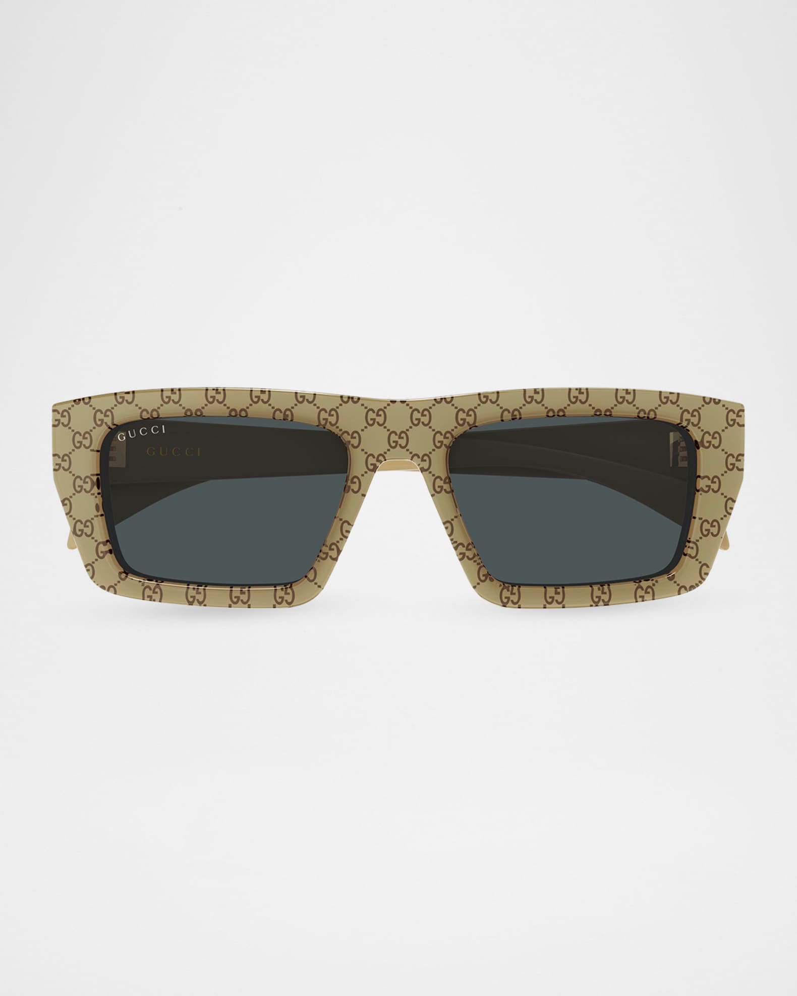 シカマァク サイクロジーザス G A-MEN Guns N’ Jesus Gucci Men's GG2020S-004 Logo Acetate Rectangle Sunglasses | Neiman