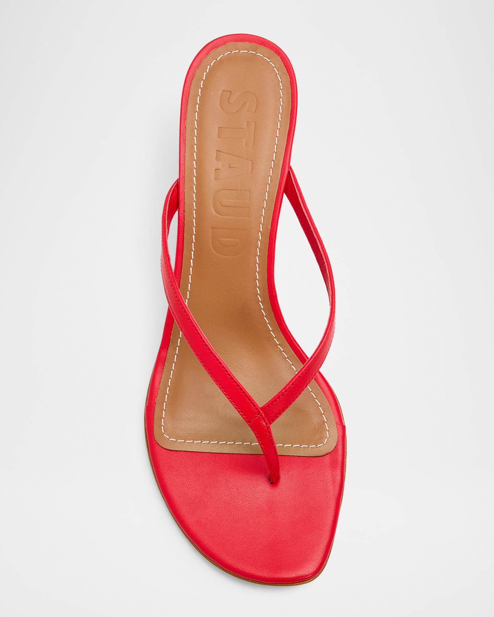 STAUD 55mm Freja Leather Thong Sandals | Neiman Marcus