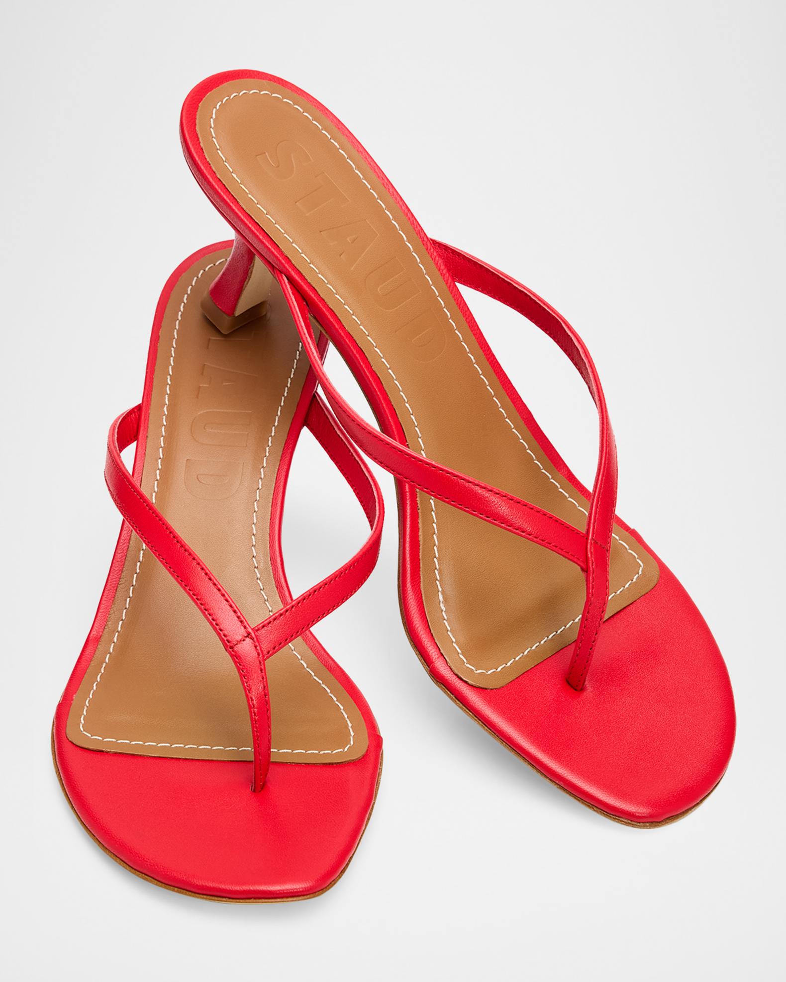 STAUD 55mm Freja Leather Thong Sandals | Neiman Marcus