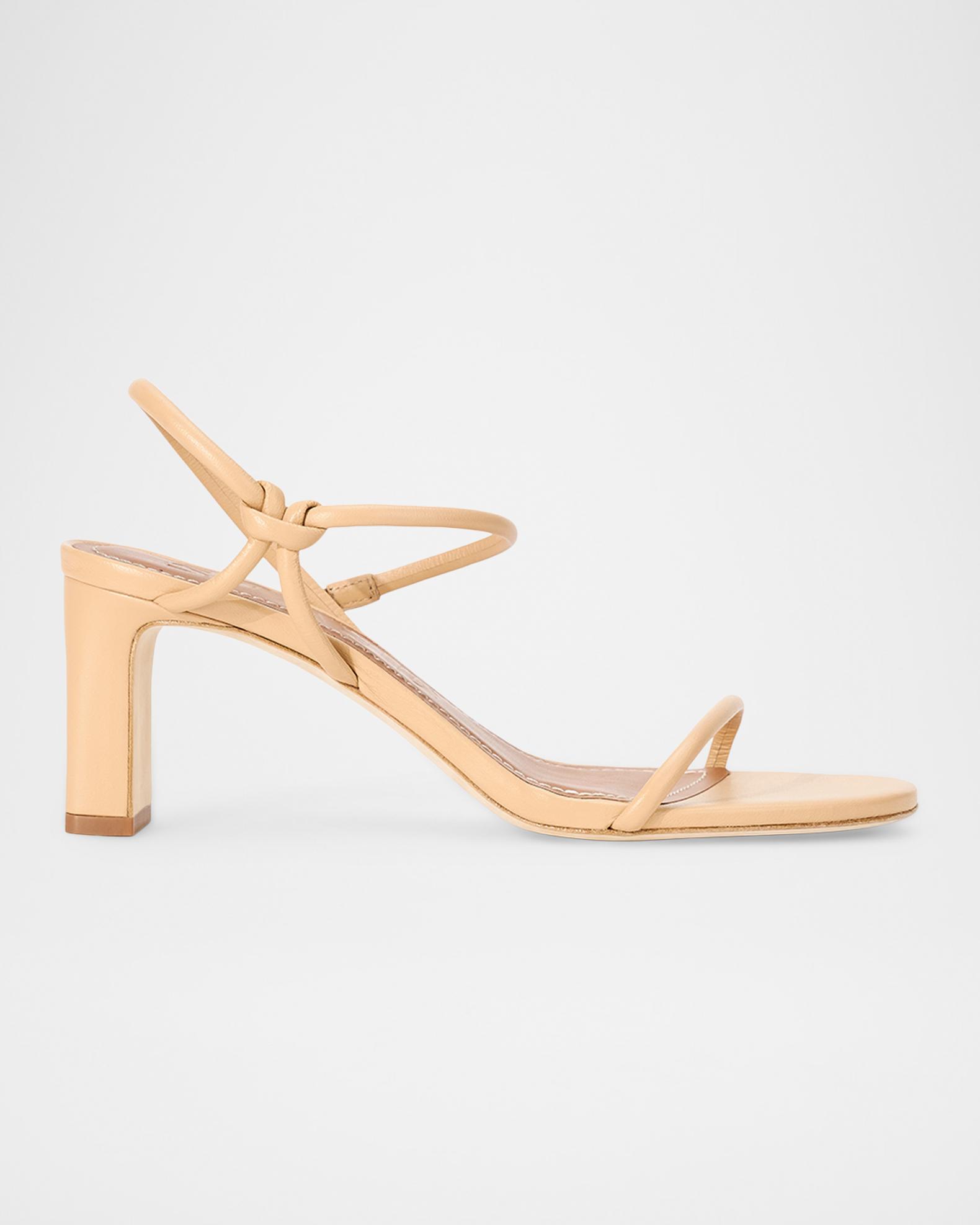 STAUD 65mm Laurel Leather Sandals | Neiman Marcus