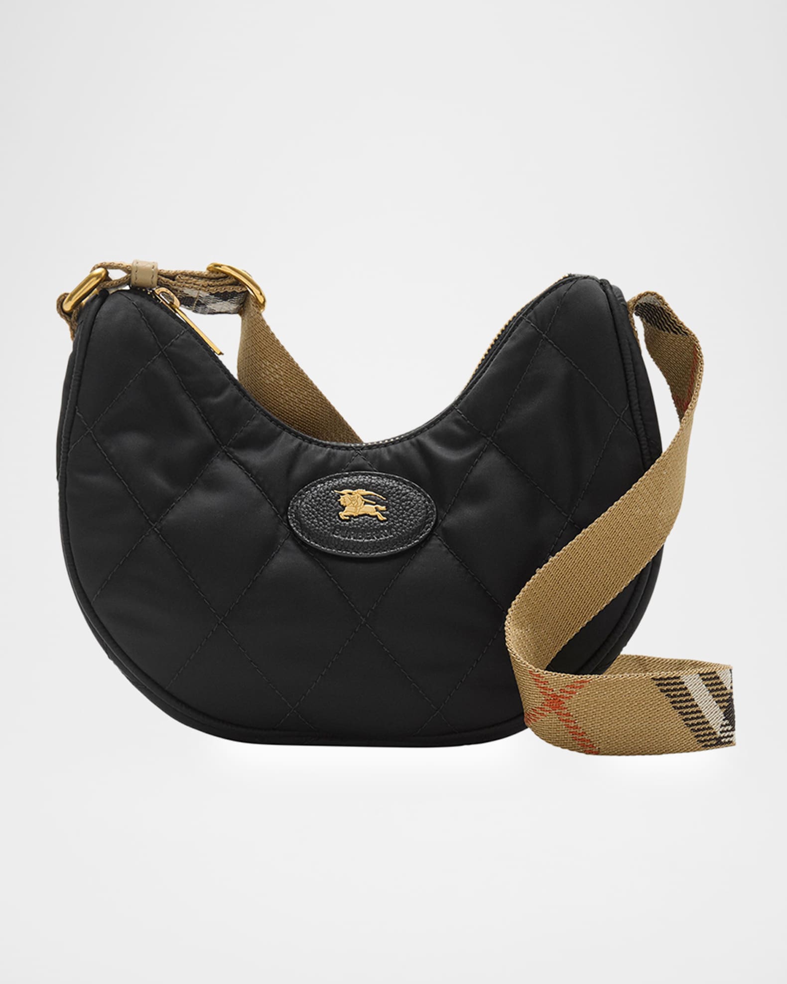 Burberry Horseshoe Quilted Nylon Crossbody Bag | Neiman Marcus