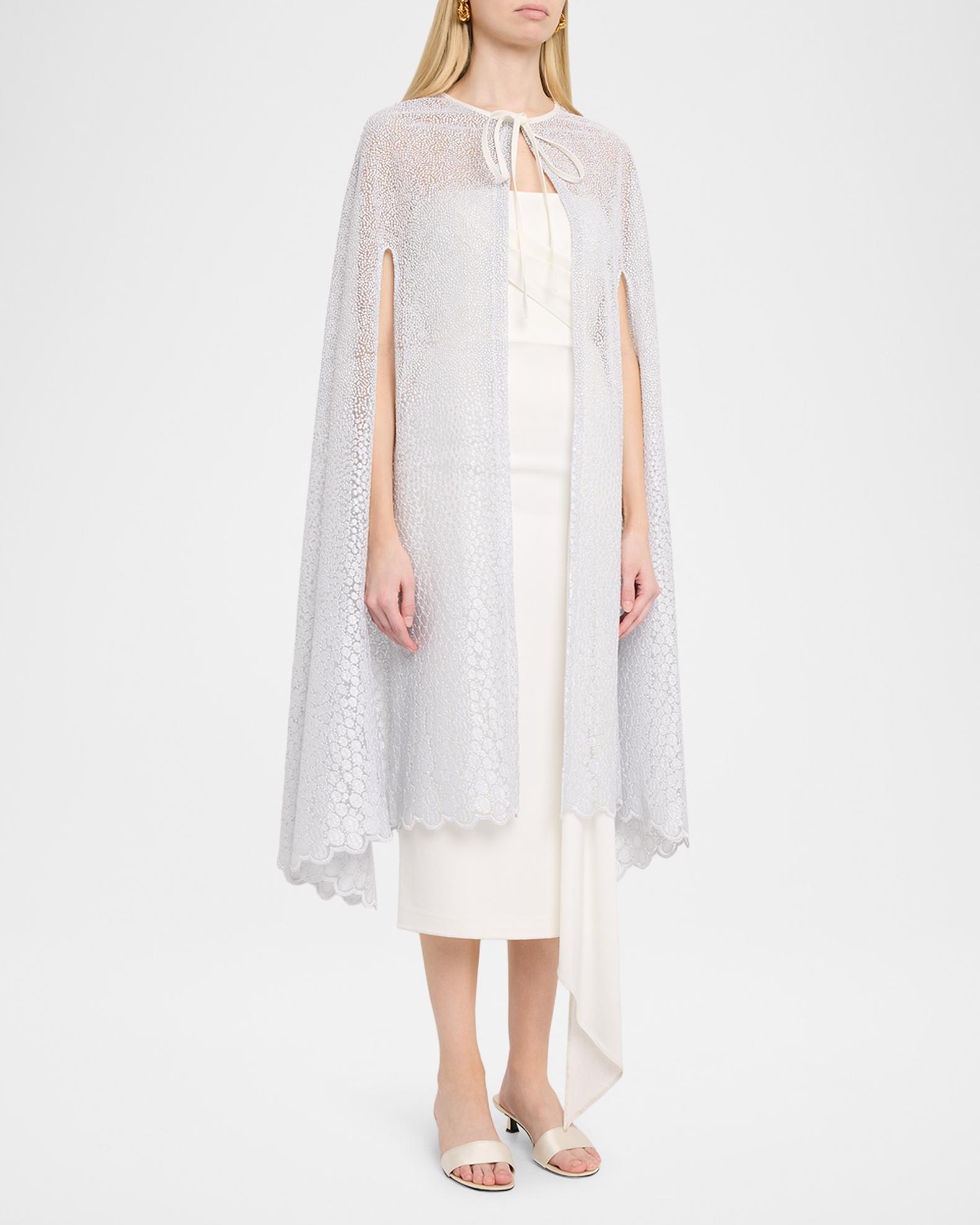 Carolyn Rowan Floral Lace Cape | Neiman Marcus