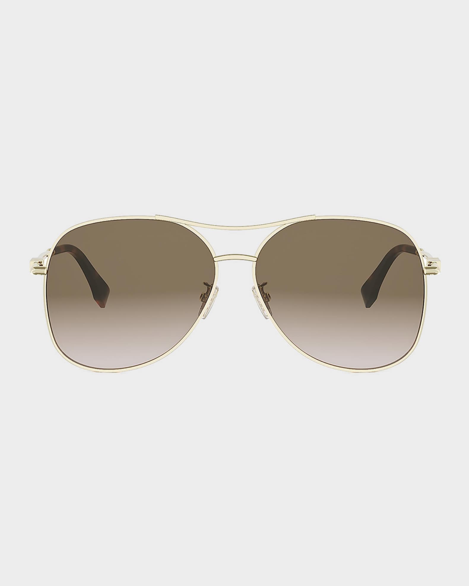 Fendi Fendigraphy 61mm Metal Aviator Sunglasses | Neiman Marcus