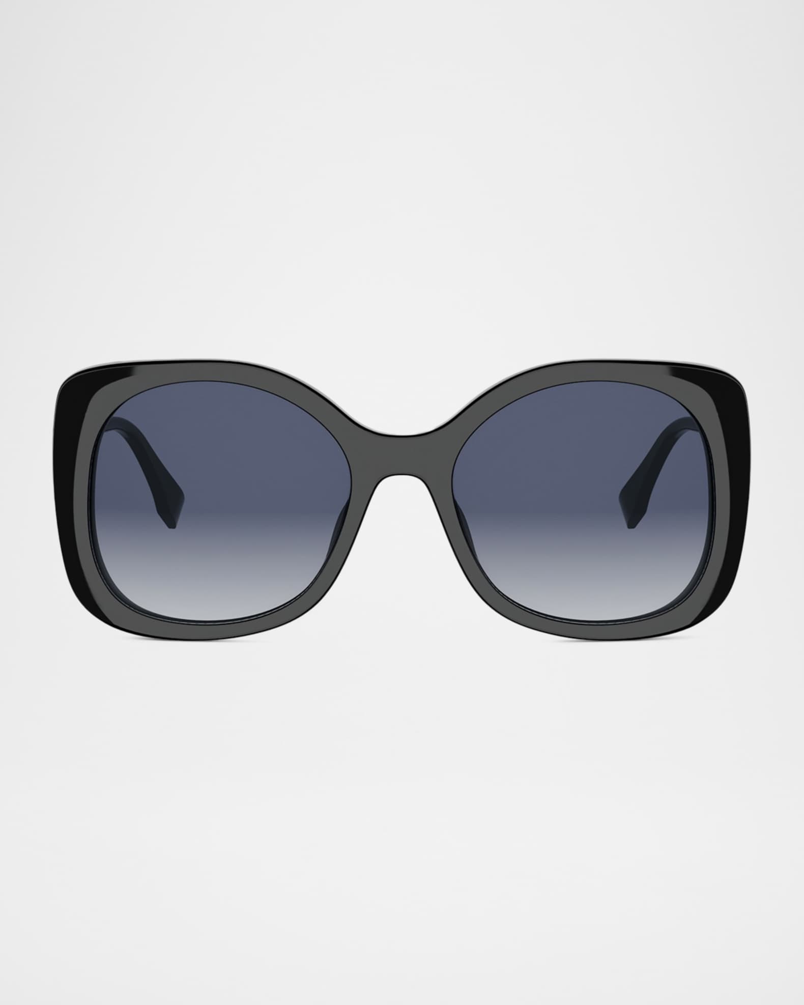 Fendi Fendigraphy 55mm Acetate & Metal Butterfly Sunglasses