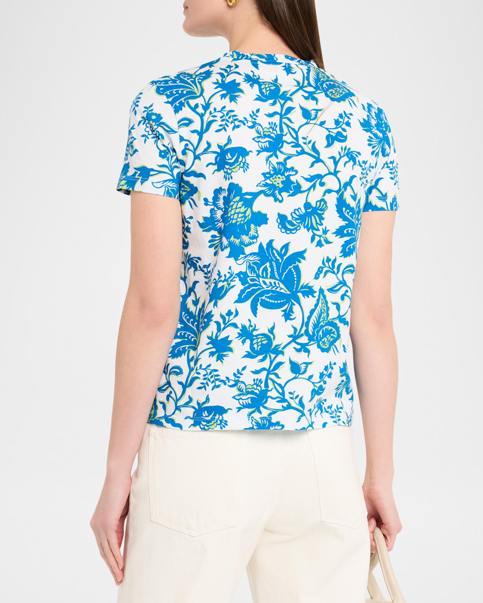 Etro Floral-Print Cotton Short-Sleeve T-Shirt | Neiman Marcus