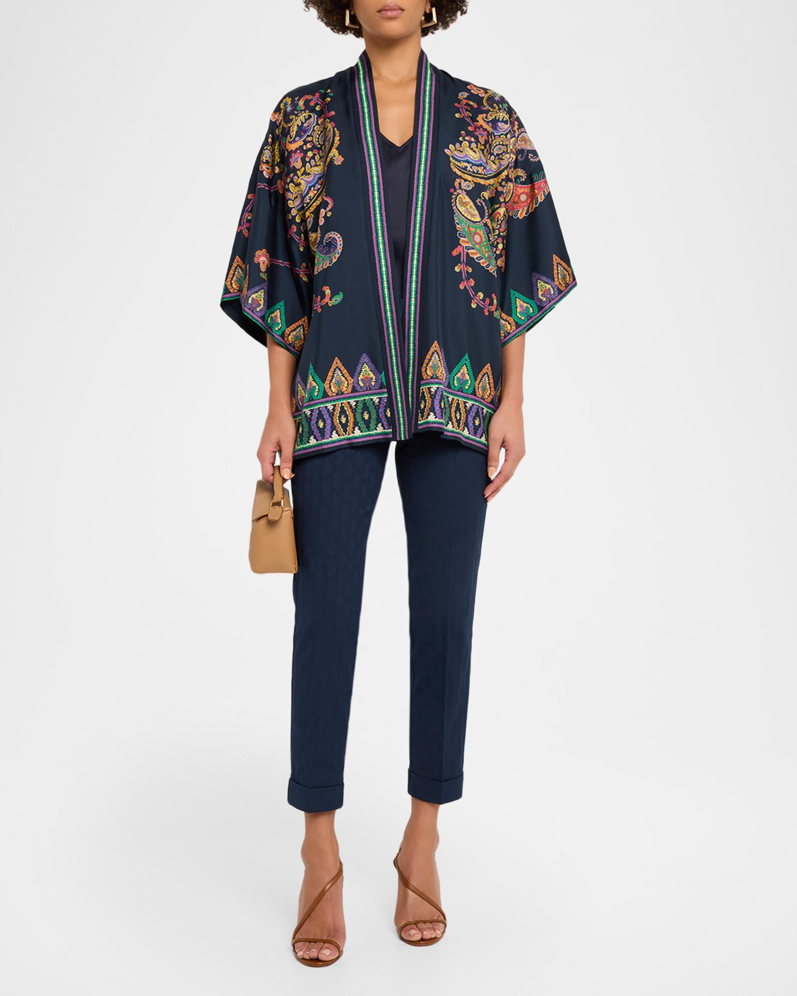 Etro Paisley Silk Open Jacket | Neiman Marcus