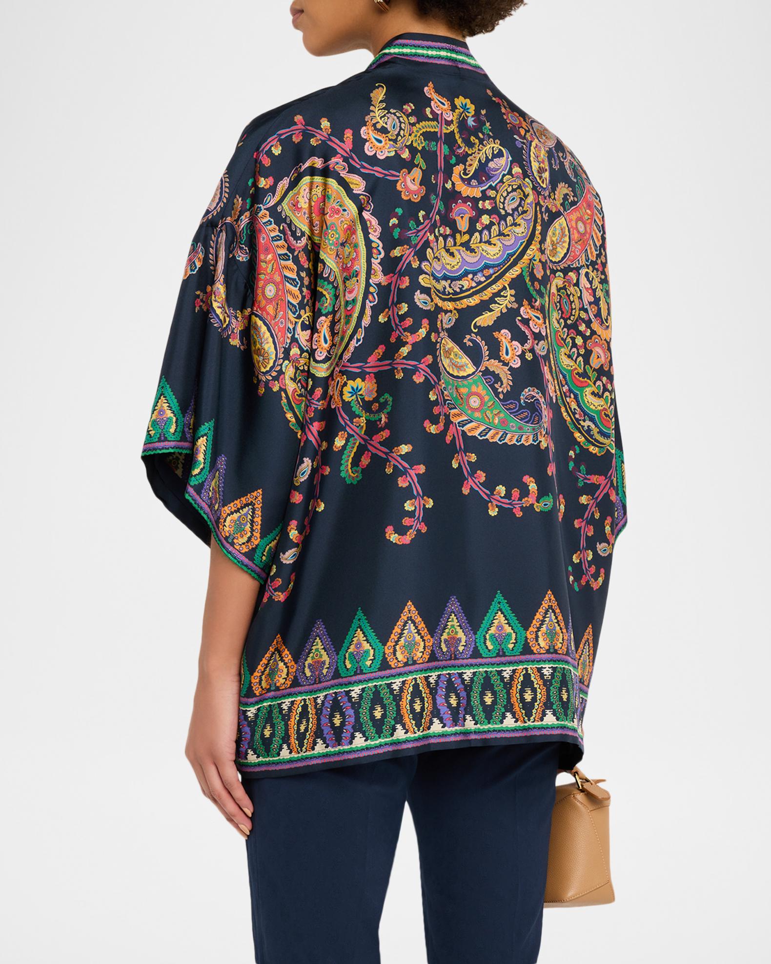 Etro Paisley Silk Open Jacket | Neiman Marcus