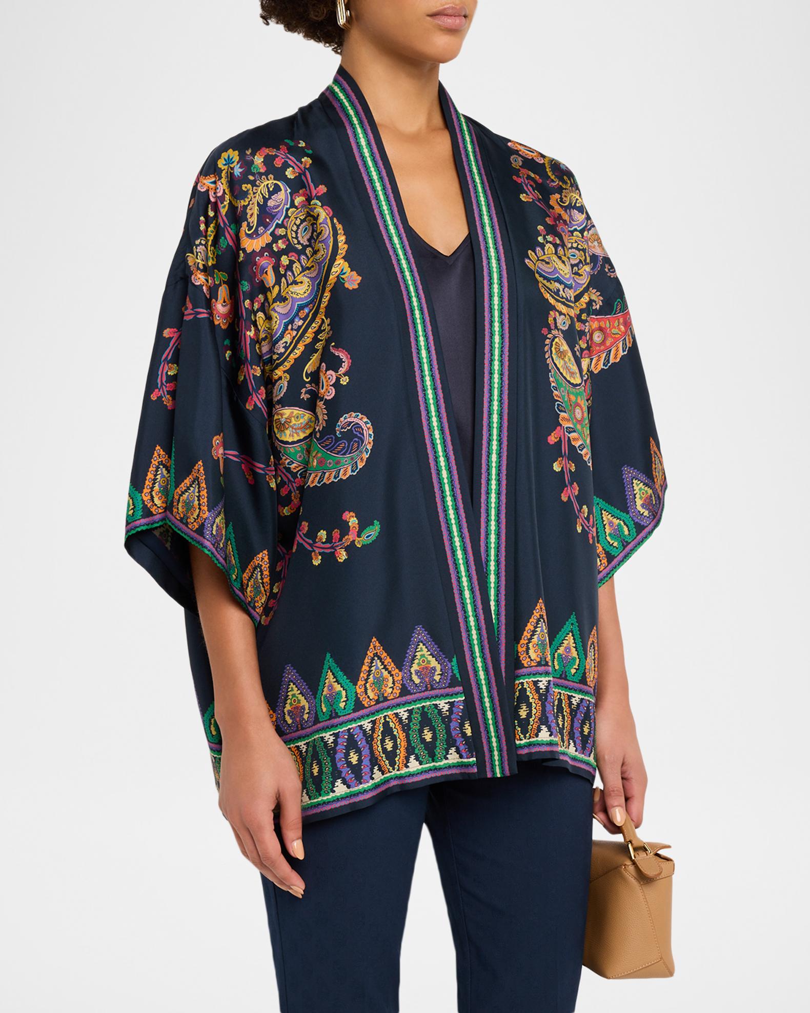 Etro Paisley Silk Open Jacket | Neiman Marcus