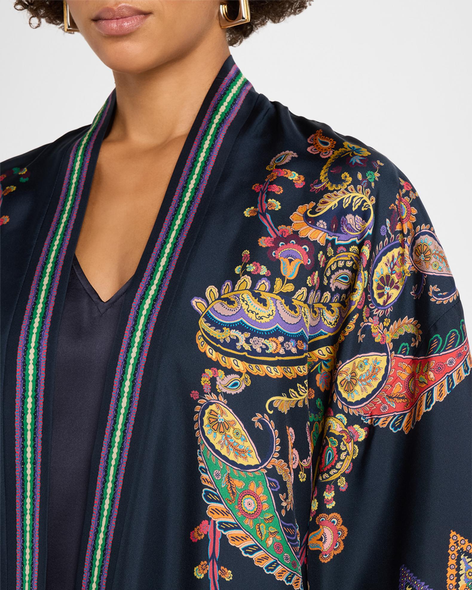 Etro Paisley Silk Open Jacket | Neiman Marcus