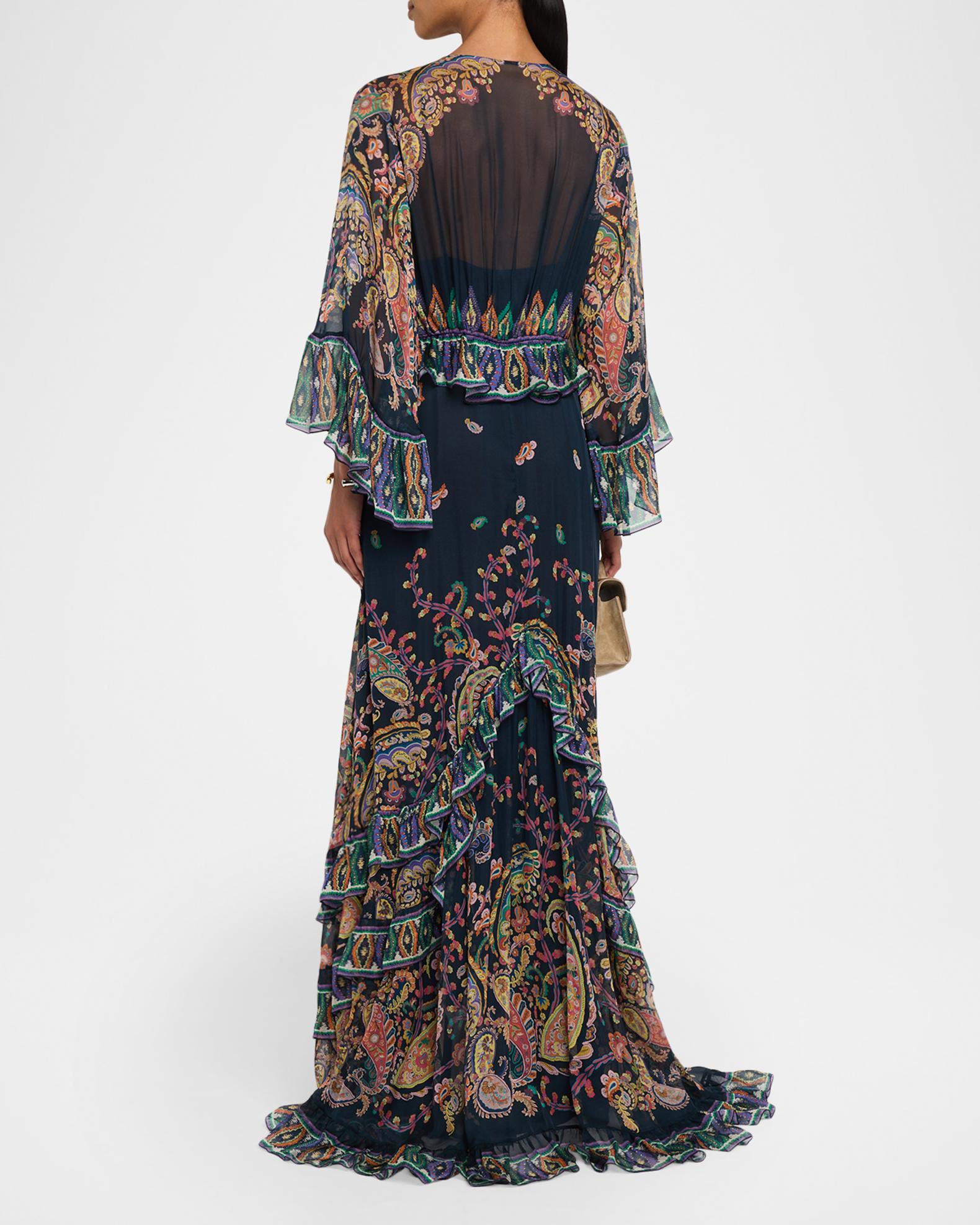 paisley dress long sleeve MIRTO 1956 - PAISLEY PRINT LONG SLEEVE DRESS