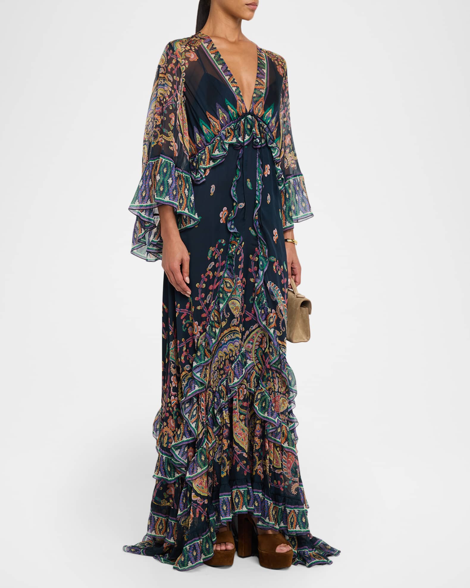 white dress with one long sleeve Dawn | Cream High-Neck Maxi Dress With One Long Cape-Sleeve