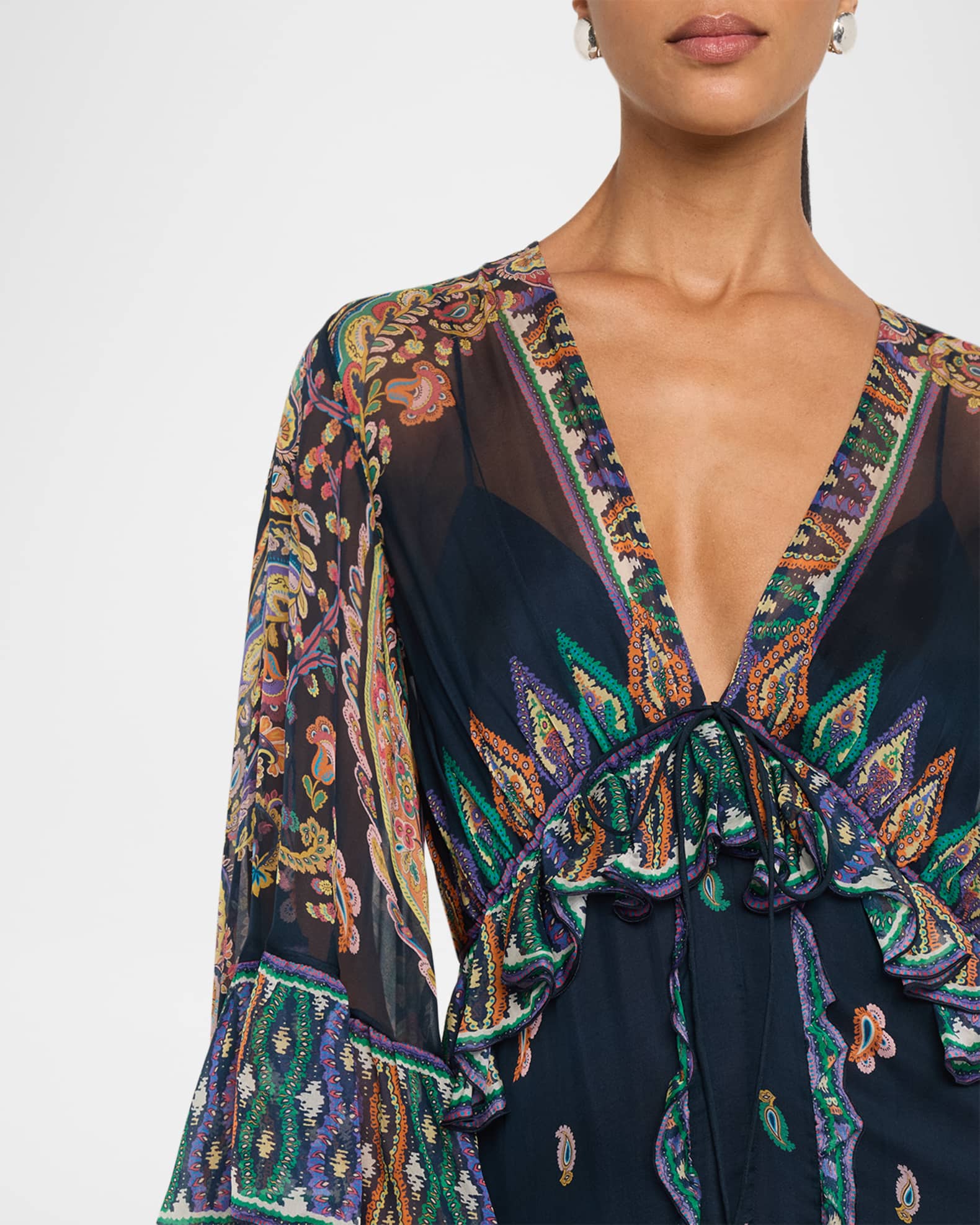 paisley silk dress ITALIAN SILK PAISLEY PRINT DRESS CHANELLE