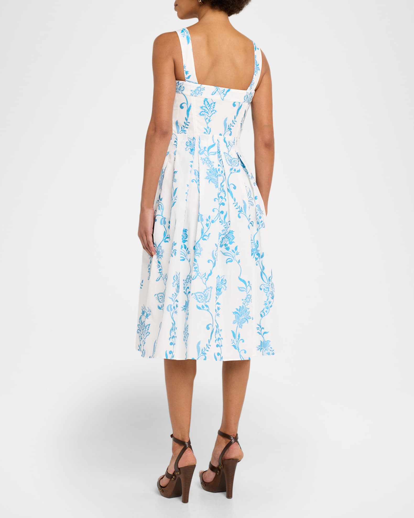 sachin and babi light blue dress Celandine Embroidered Cotton Midi Dress In Ivory - 46% Off