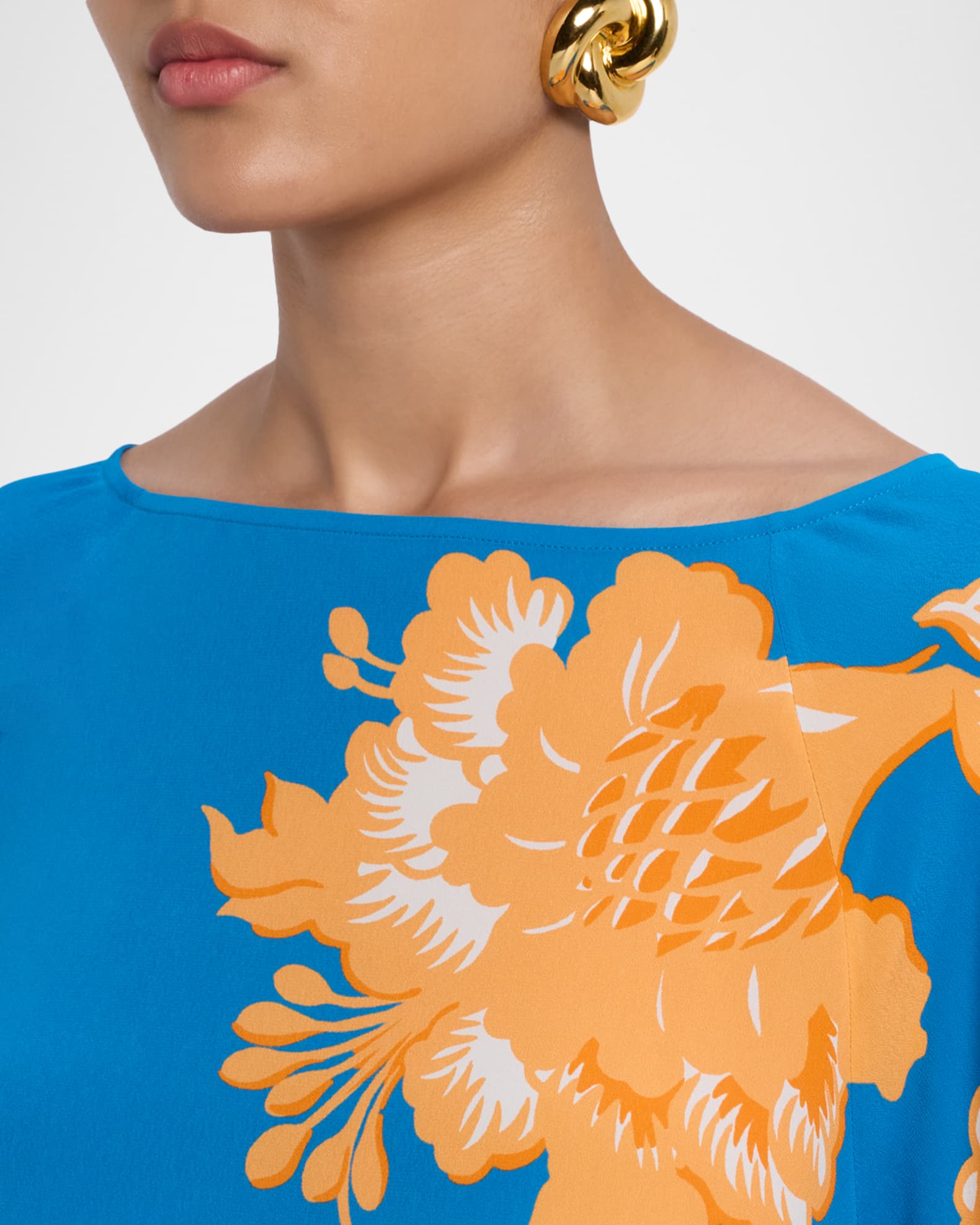 Etro Floral Print Flutter-Sleeve Maxi Dress | Neiman Marcus