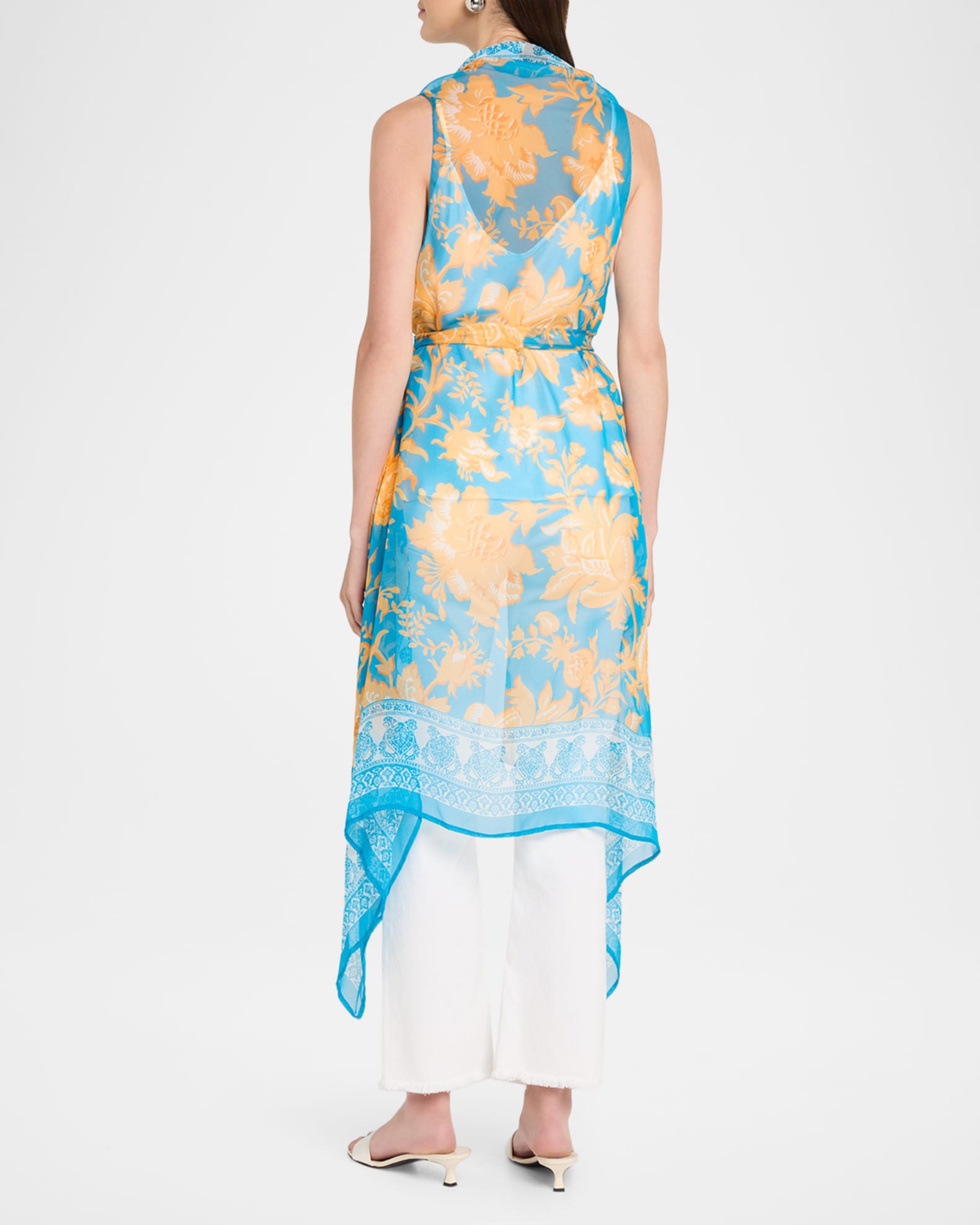 Etro Sleeveless Floral-Print Silk Foulard Vest | Neiman Marcus