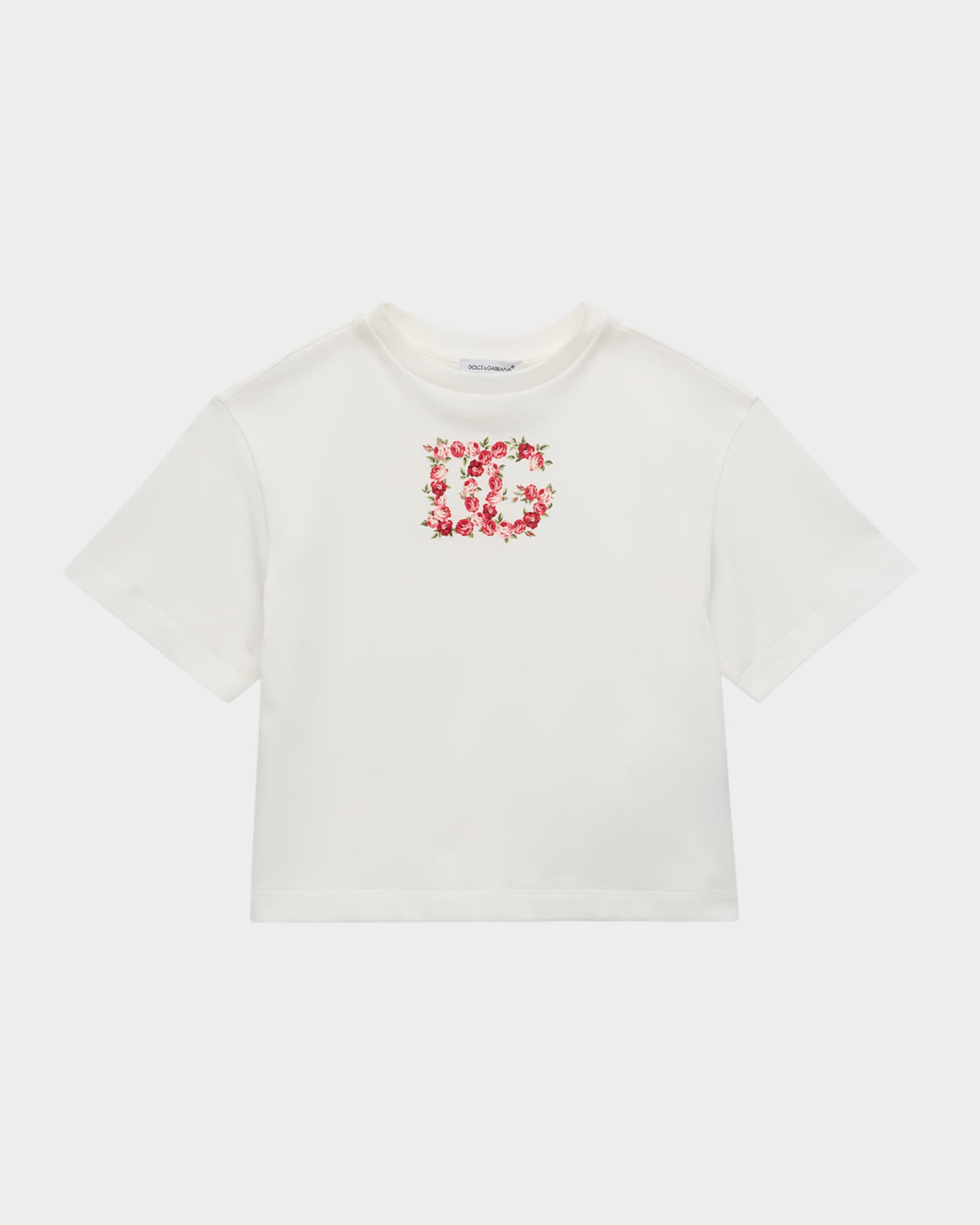 DOLCE&amp;GABBANA 花柄Tシャツ dolce-gabbana-girls-green-