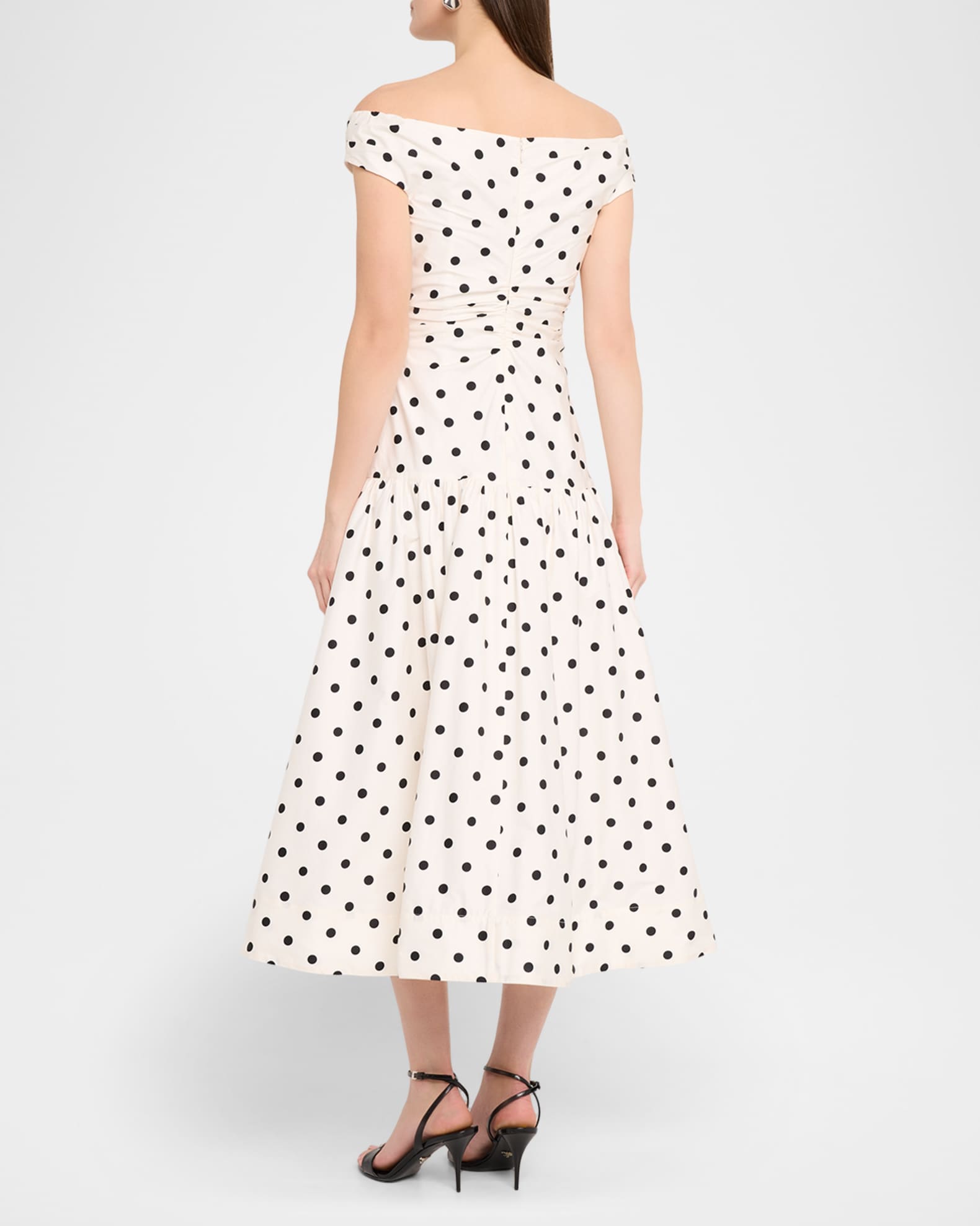 white christmas dresses BLUE POLKA DOT FRILLED COTTON DRESS – Gulabi Dori main image 1