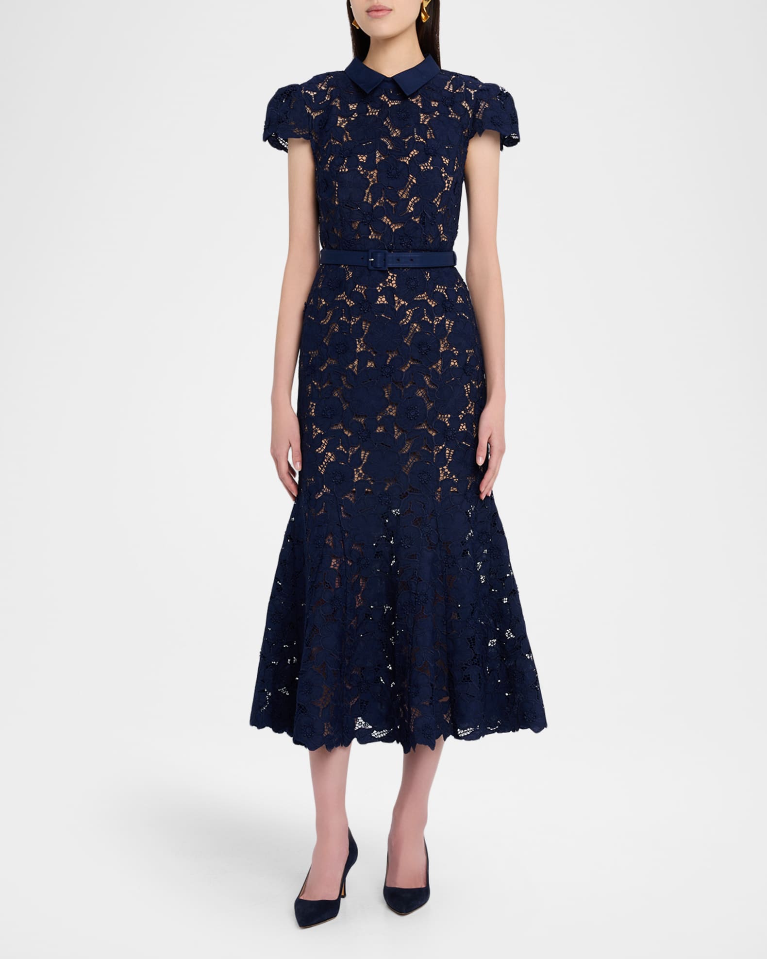 knee length dresses for ladies Self-Portrait Ivy Coton Blend Lace Dress – Runway Catalog main image 1