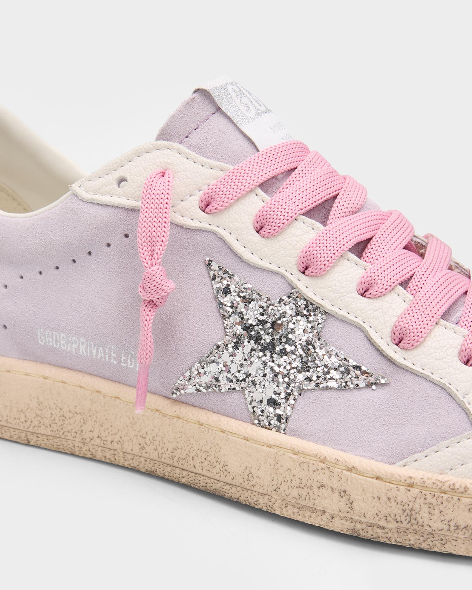 Golden Goose Ball Star Leather Glitter Low-Top Sneakers | Neiman Marcus