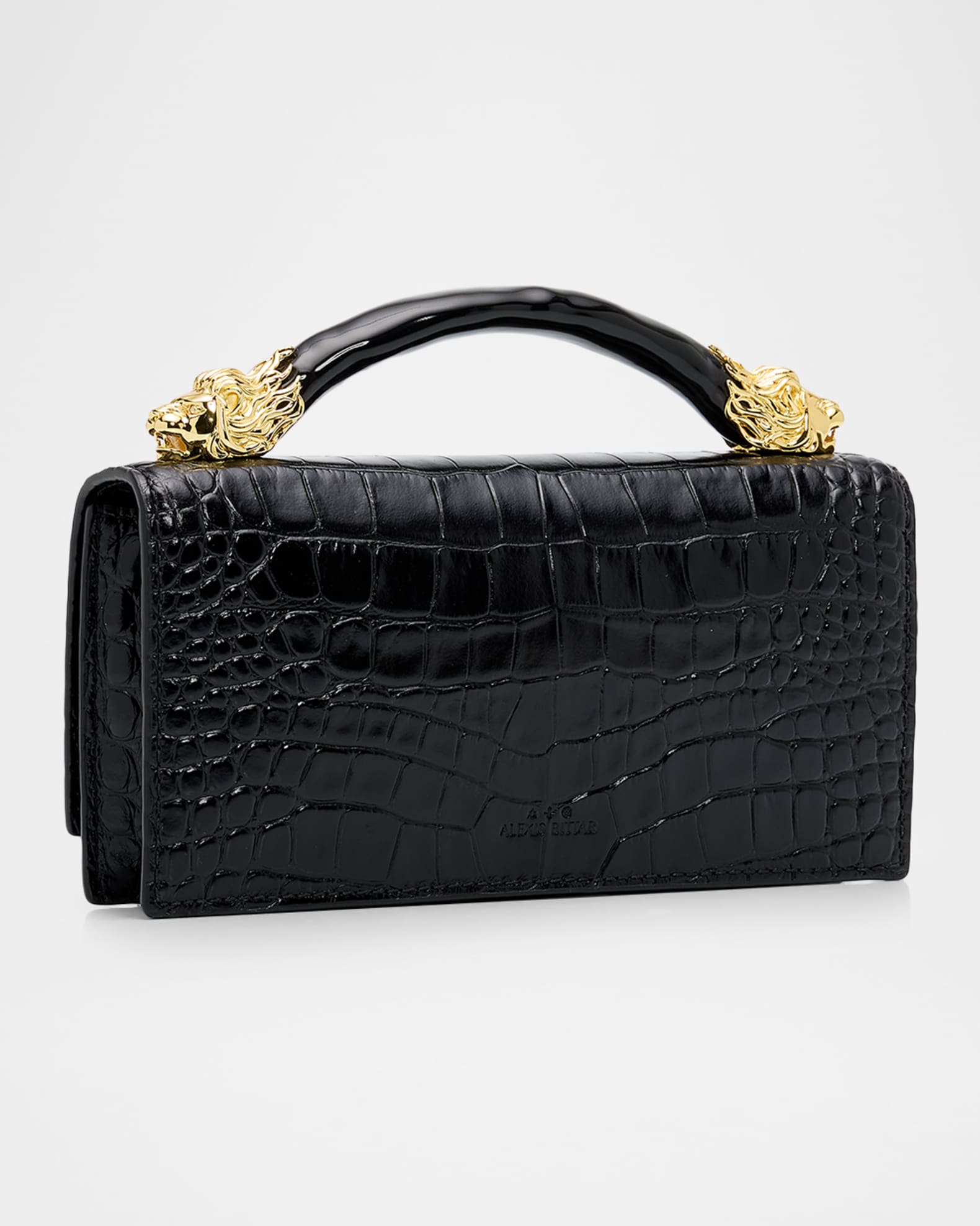 Alexis Bittar Lioness Croc-Embossed Top-Handle Bag | Neiman Marcus